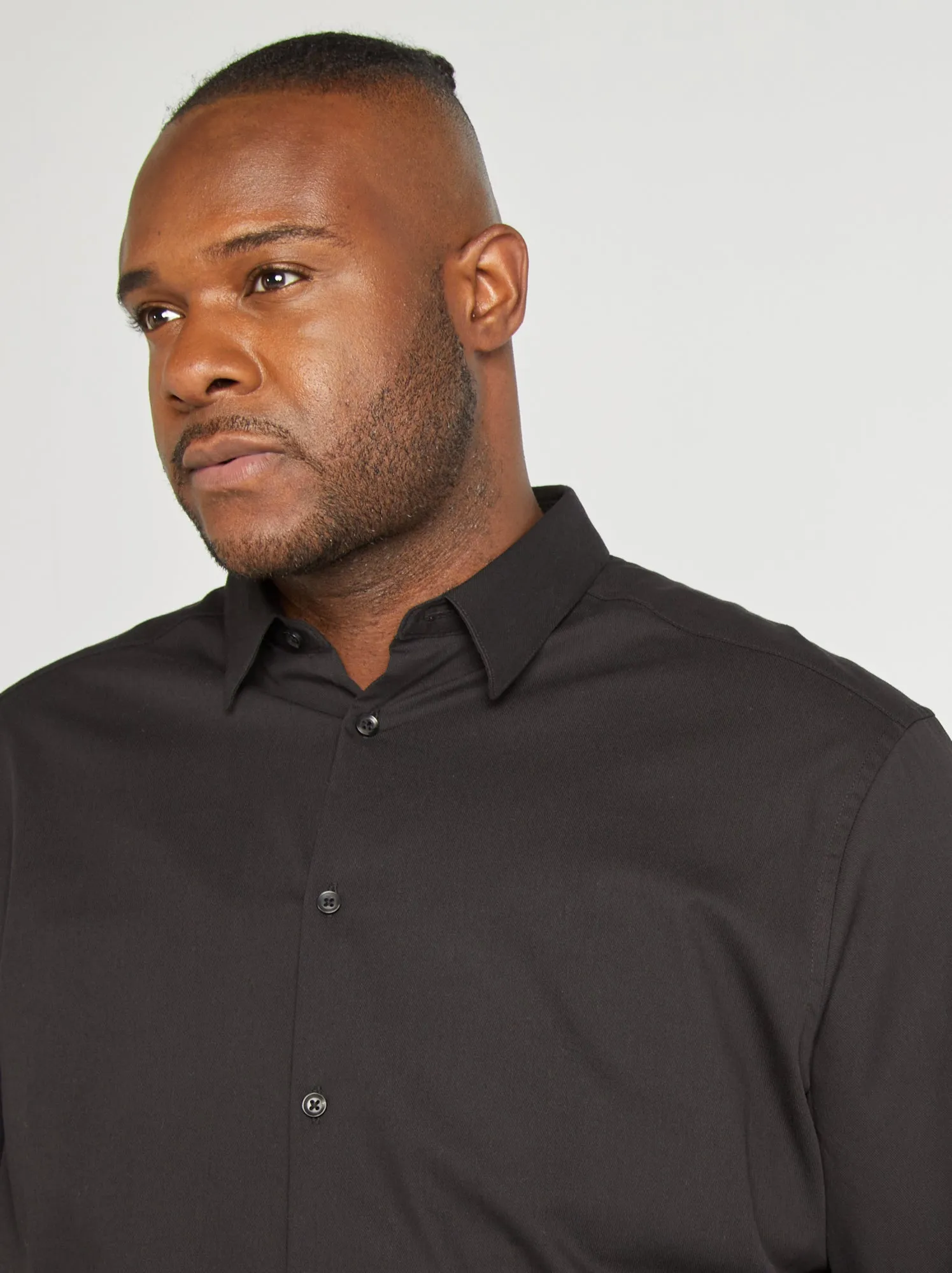 Camicia twill stretch - Nero