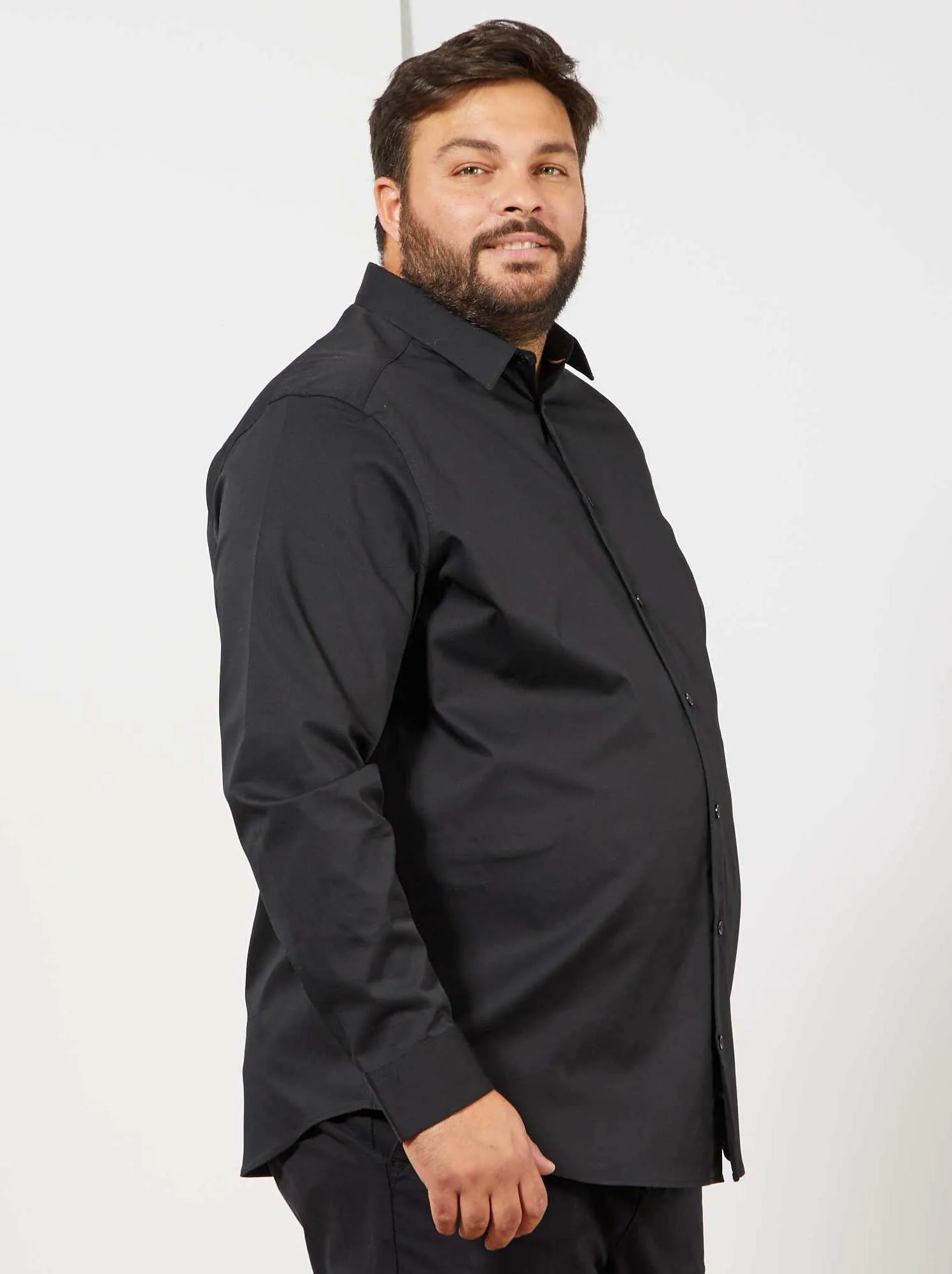 Camicia twill stretch - Nero