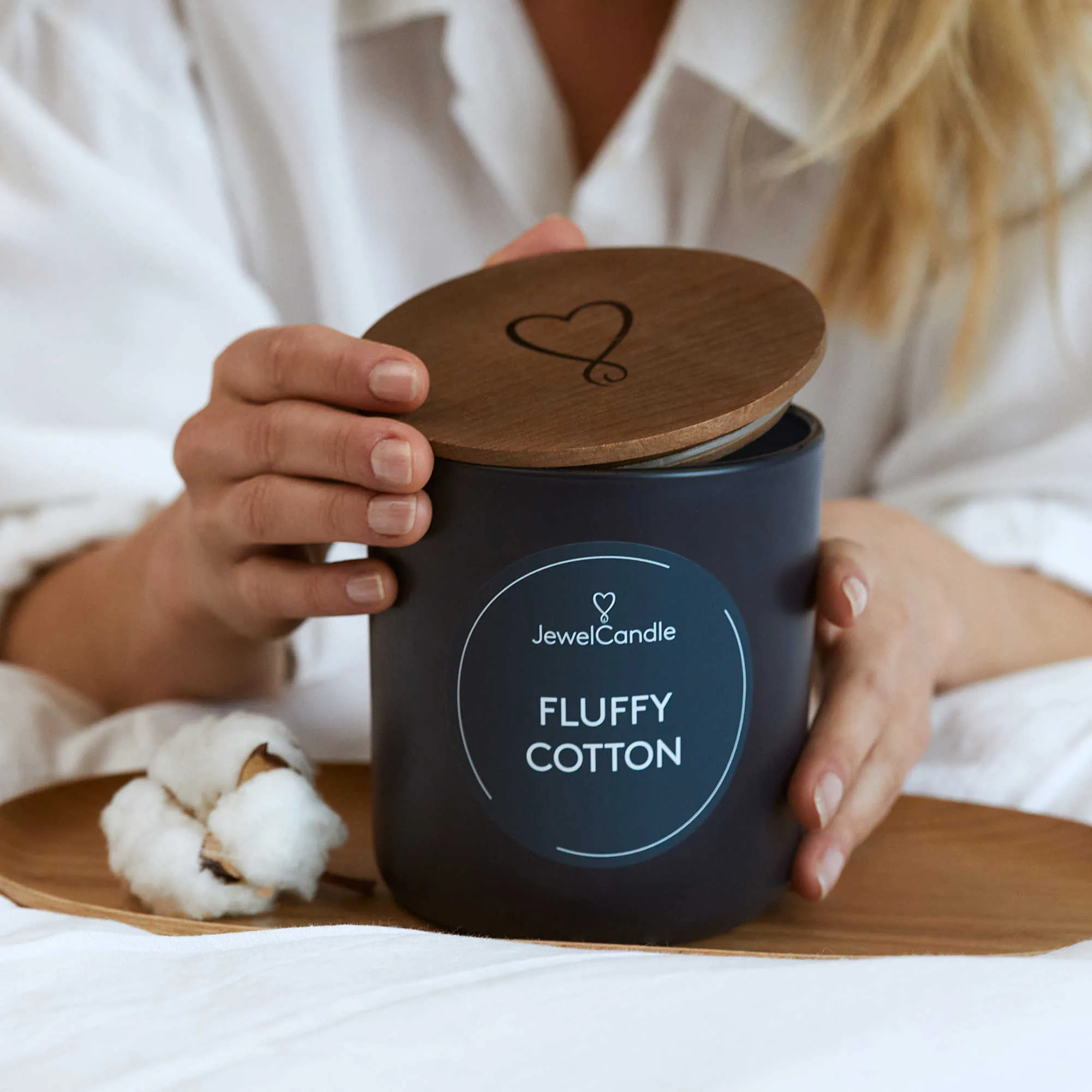 Candela JewelCandle Media Secret Message colore Blu