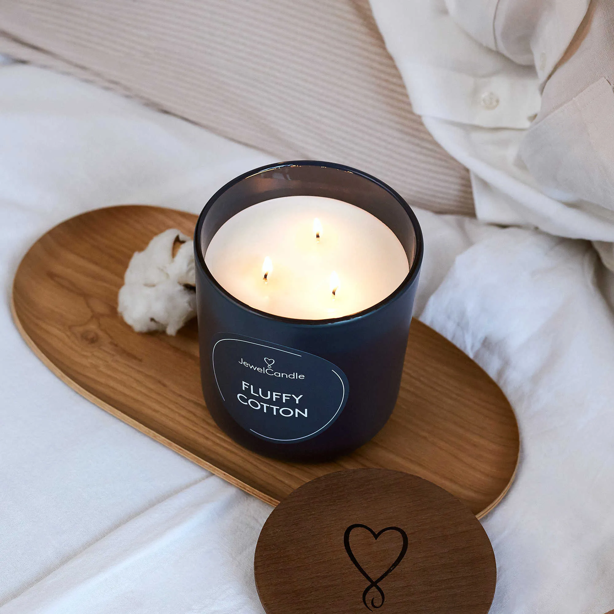 Candela JewelCandle Media Secret Message colore Blu