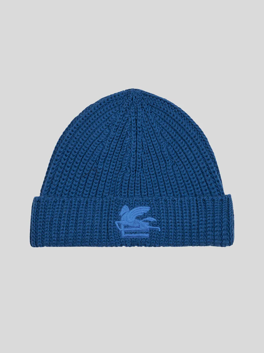 CAPPELLO IN LANA CON LOGO
