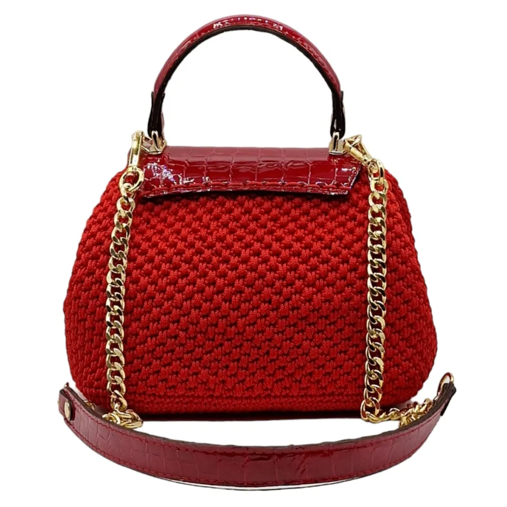 CapriNina - Capriccio - Borsa Pregiata Relizzata a Mano a Capri - Rosso - Handmade in Italy - Exclusive Luxury