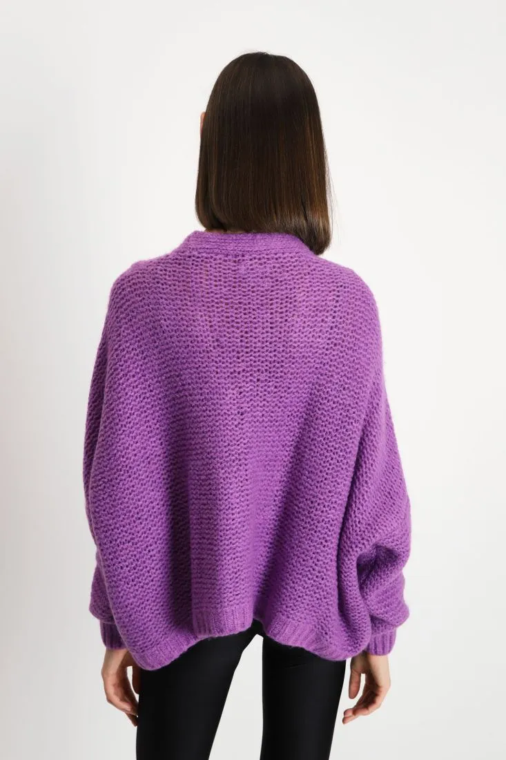 Cardigan ampio a lavorazione intrecciata