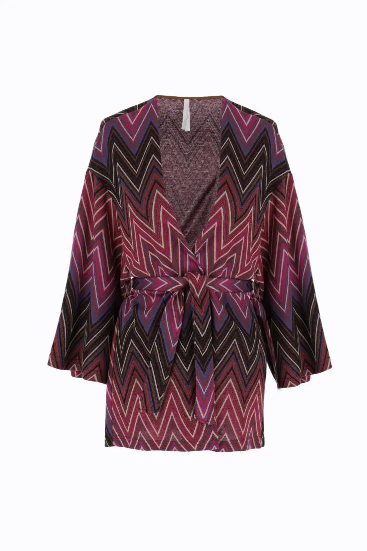 Cardigan con motivo a zig zag