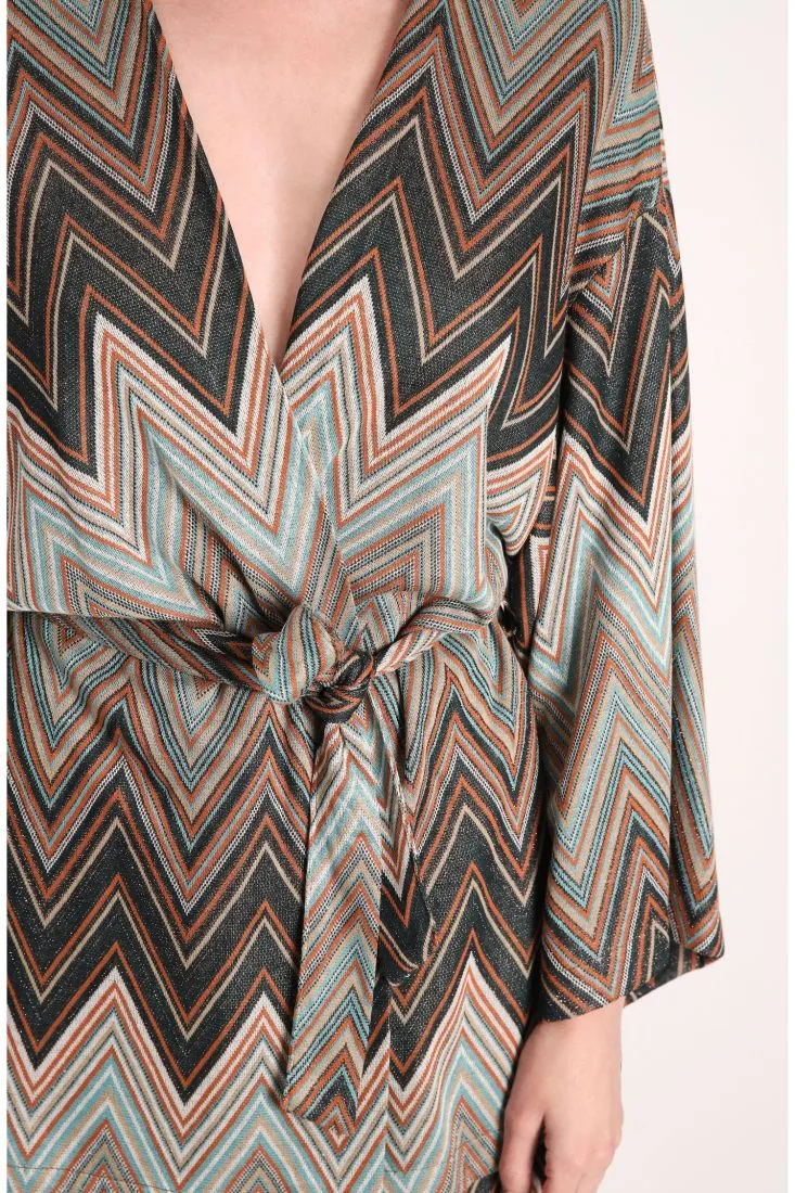 Cardigan con motivo a zig zag