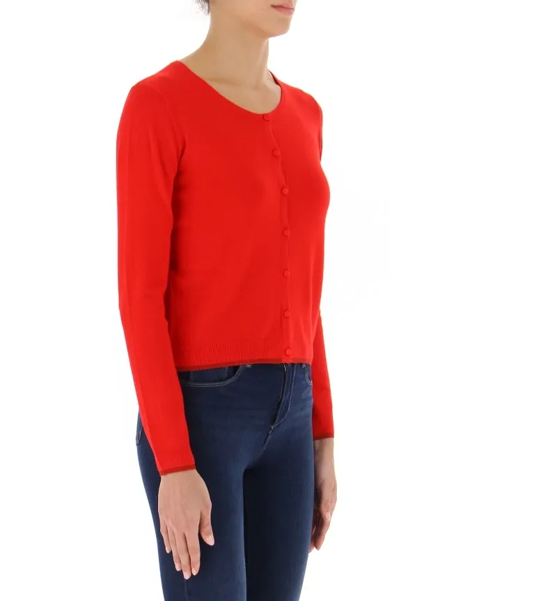 Cardigan girocollo