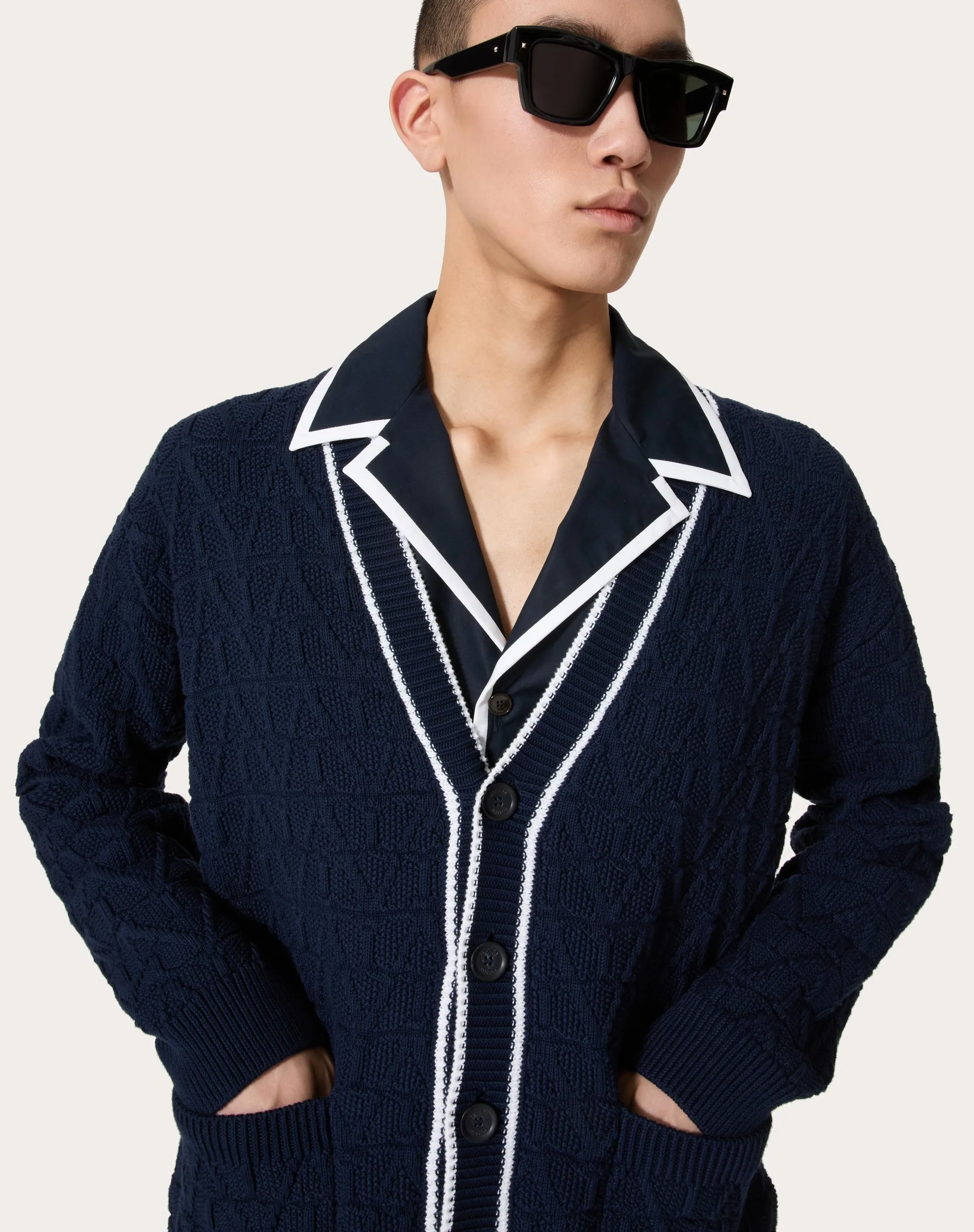 CARDIGAN IN COTONE CON MOTIVO TOILE ICONOGRAPHE