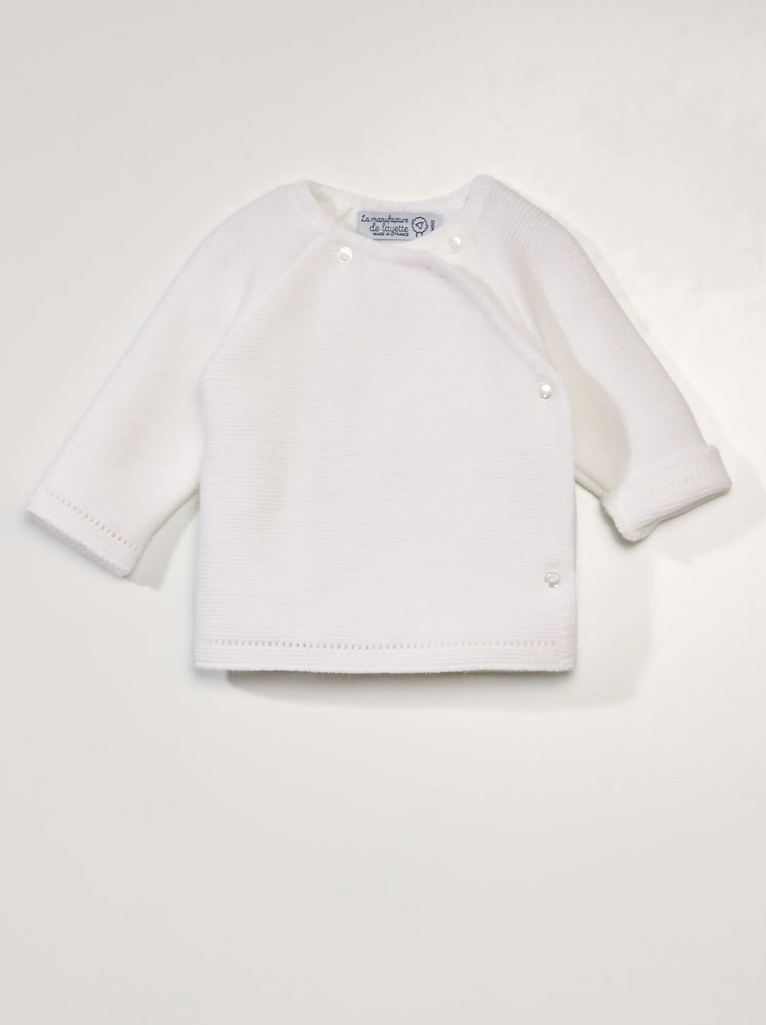 Cardigan lavorato a maglia 'La Manufacture de Layette' - Made in France - bianco