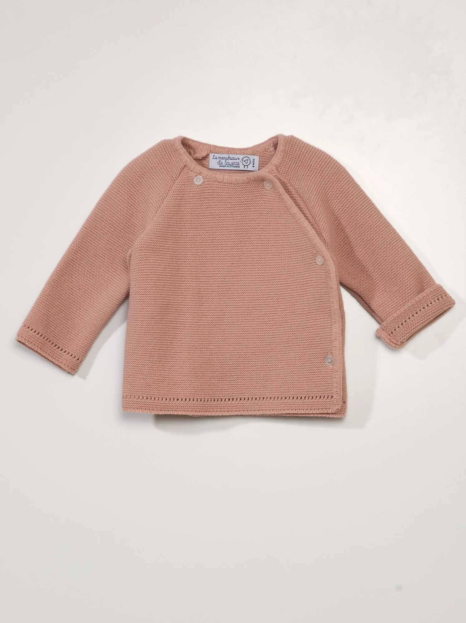 Cardigan lavorato a maglia 'La Manufacture de Layette' - Made in France - rosa