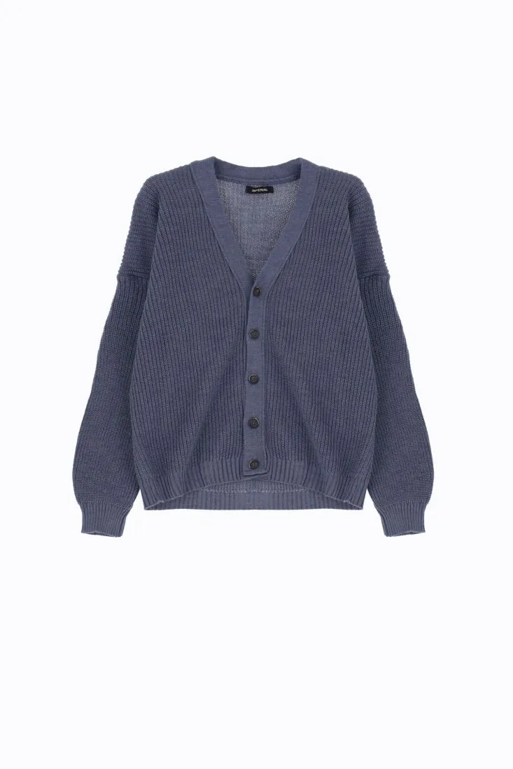 Cardigan oversize monocolour con abbottonatura
