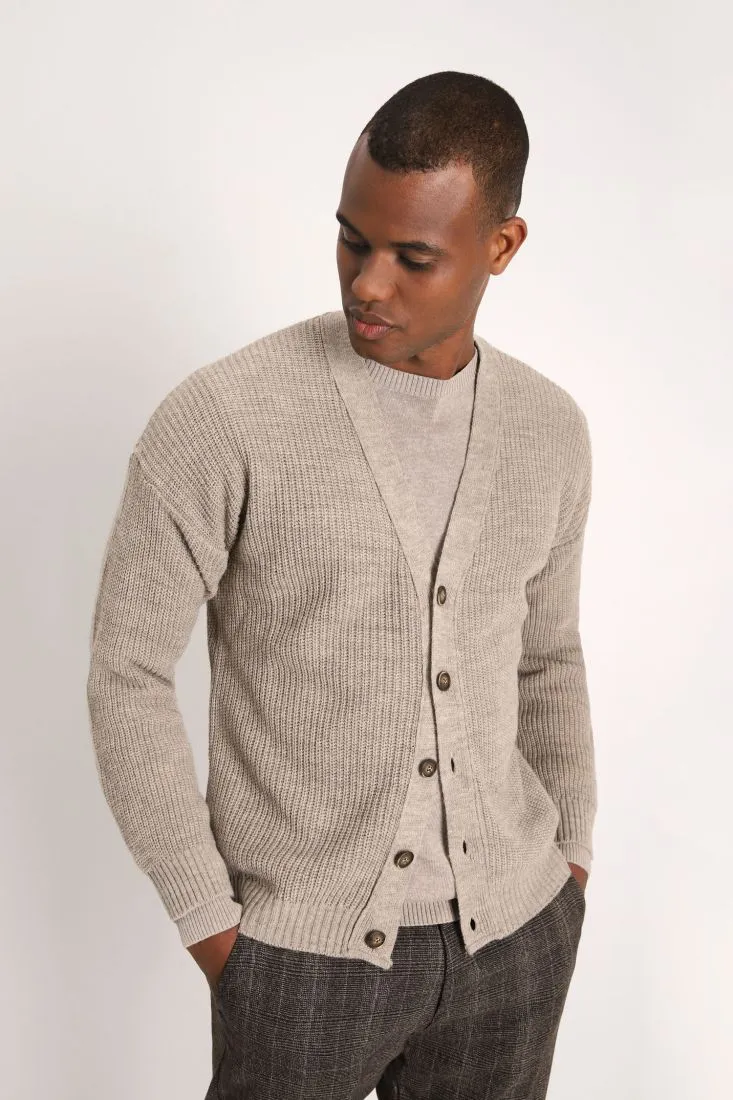 Cardigan oversize monocolour con abbottonatura