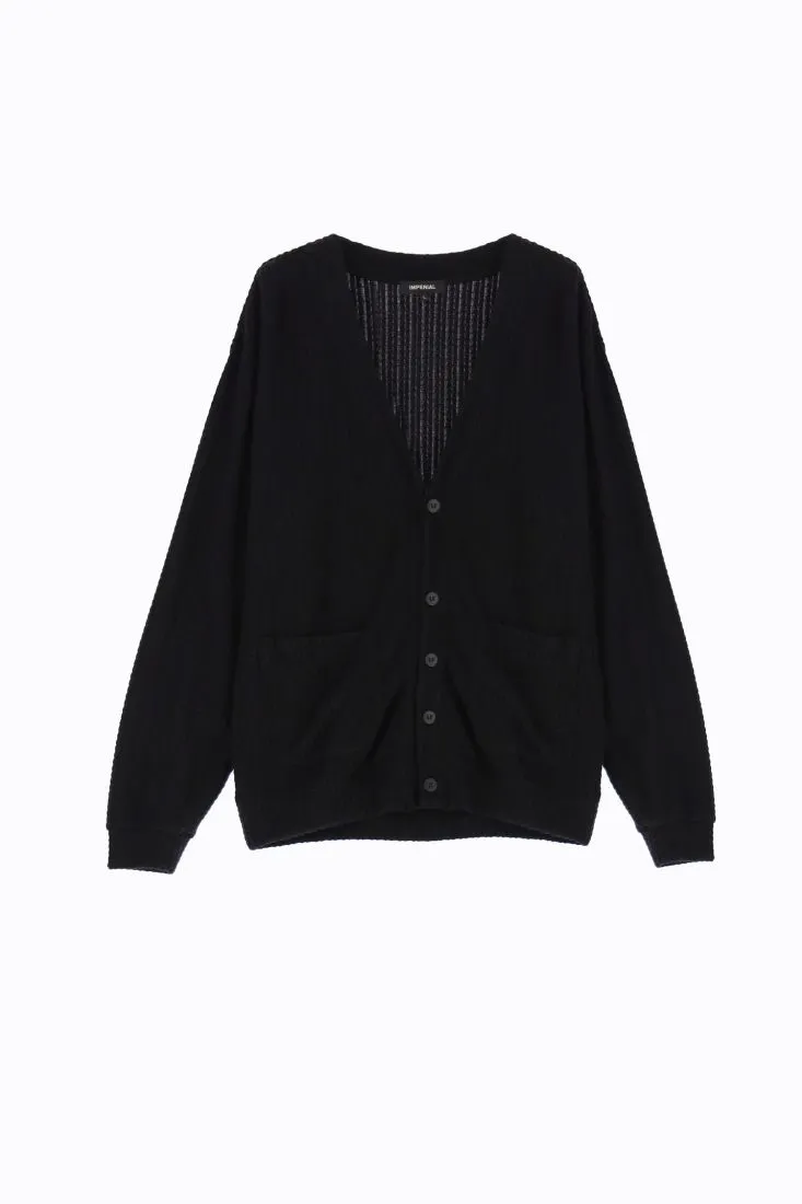 Cardigan oversize monocolour intrecciato con abbottonatura