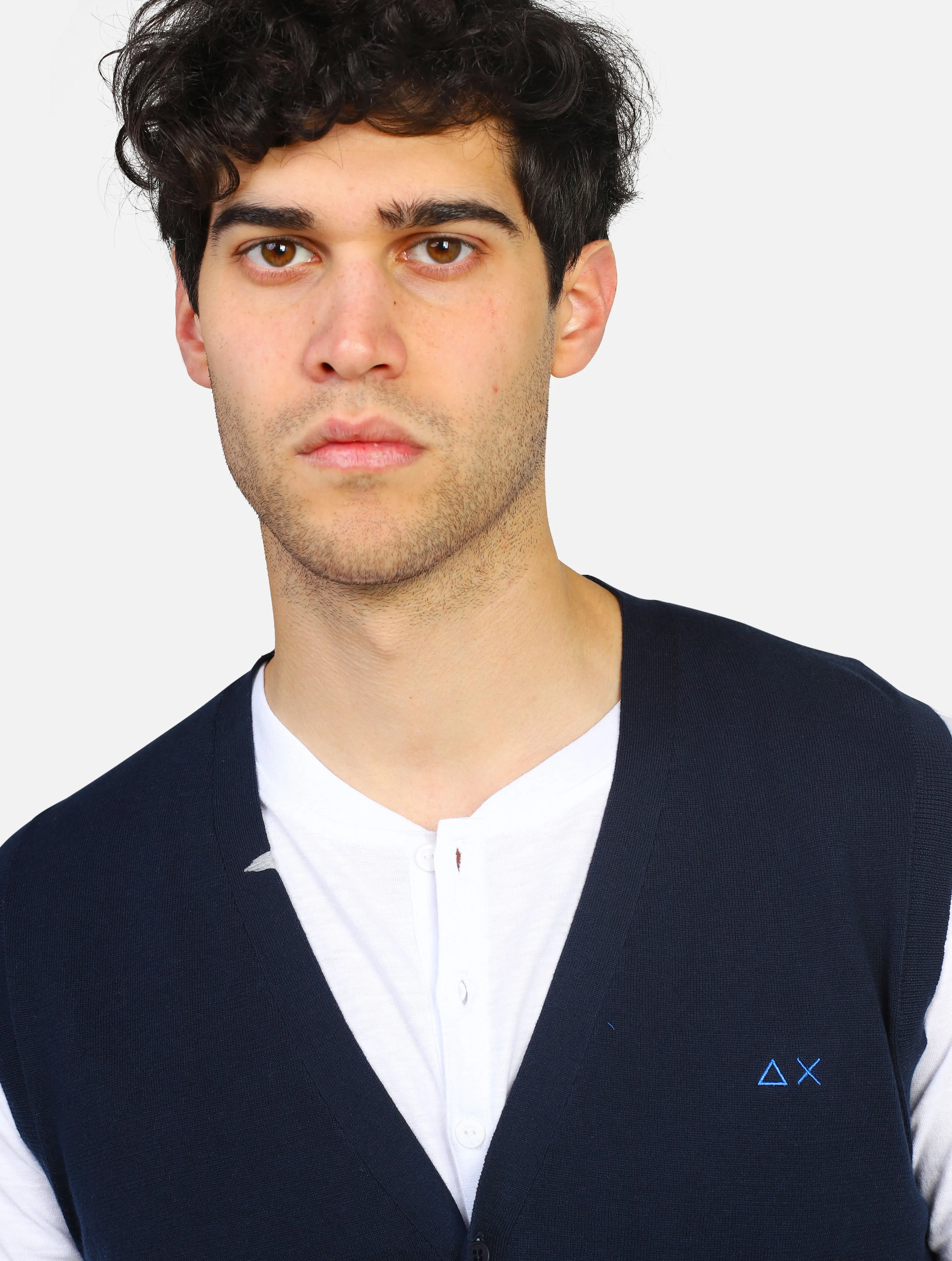 cardigan SUN68  - K33103NAVY BLUE