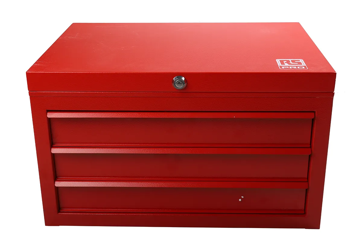 Cassettiera per utensili RS PRO in Acciaio, 3 cassetti 440mm X 620mm X 365mm, 620 x 440 x 365mm