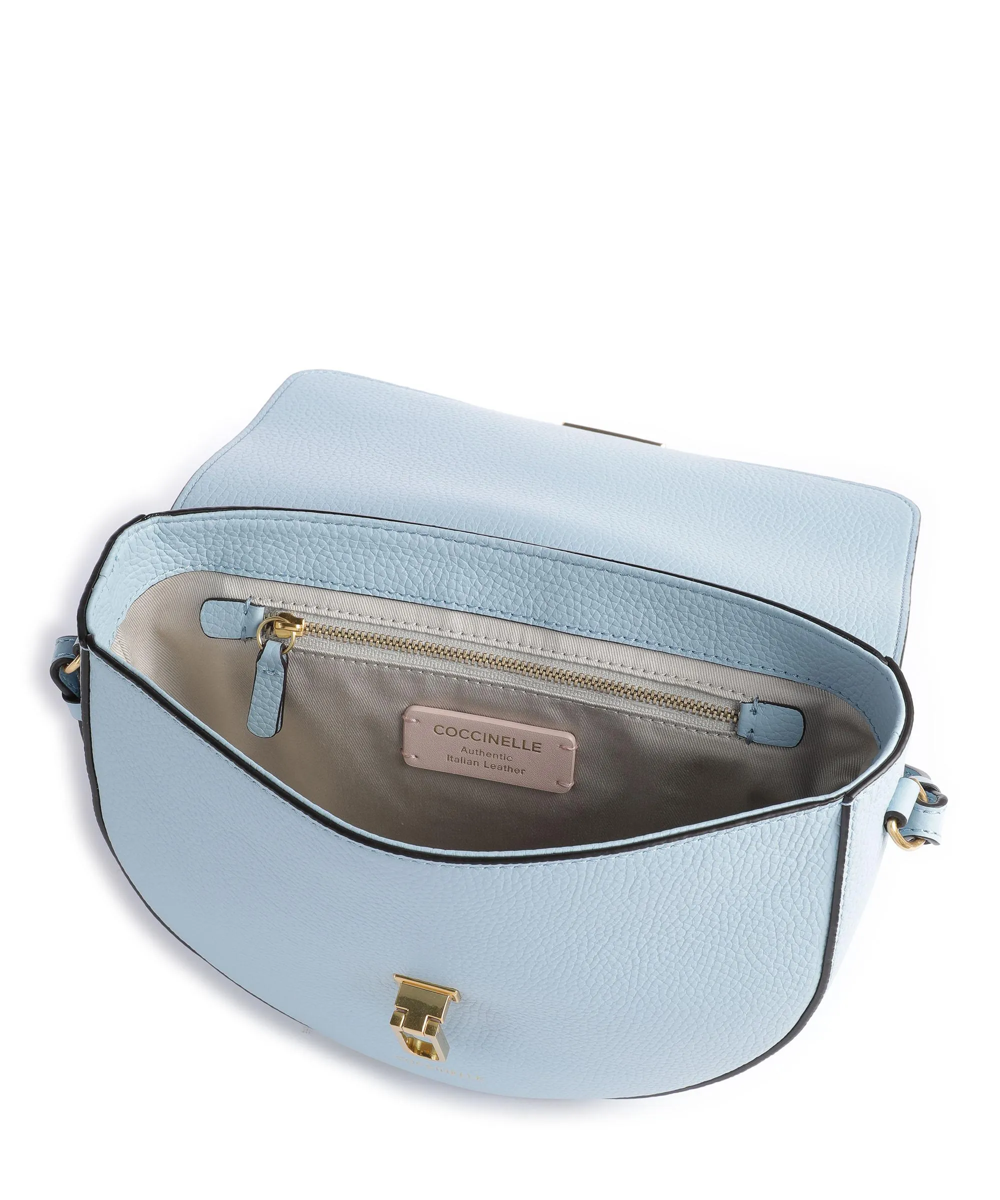 Coccinelle Beat Soft Borsa a tracolla pelle granulata acqua  