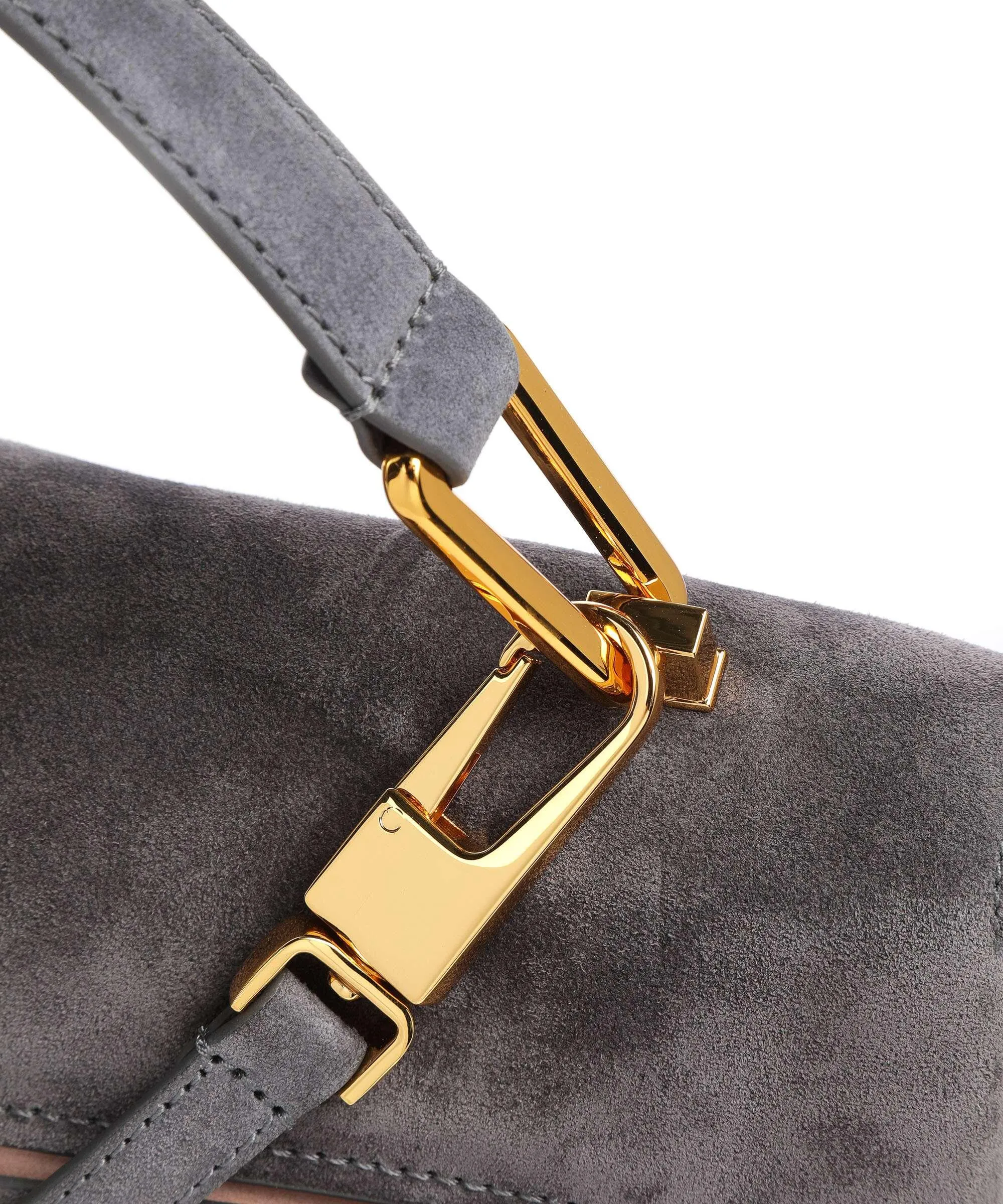  Coccinelle Liya Suede Borsa a mano pelle ruvida grigio scuro  