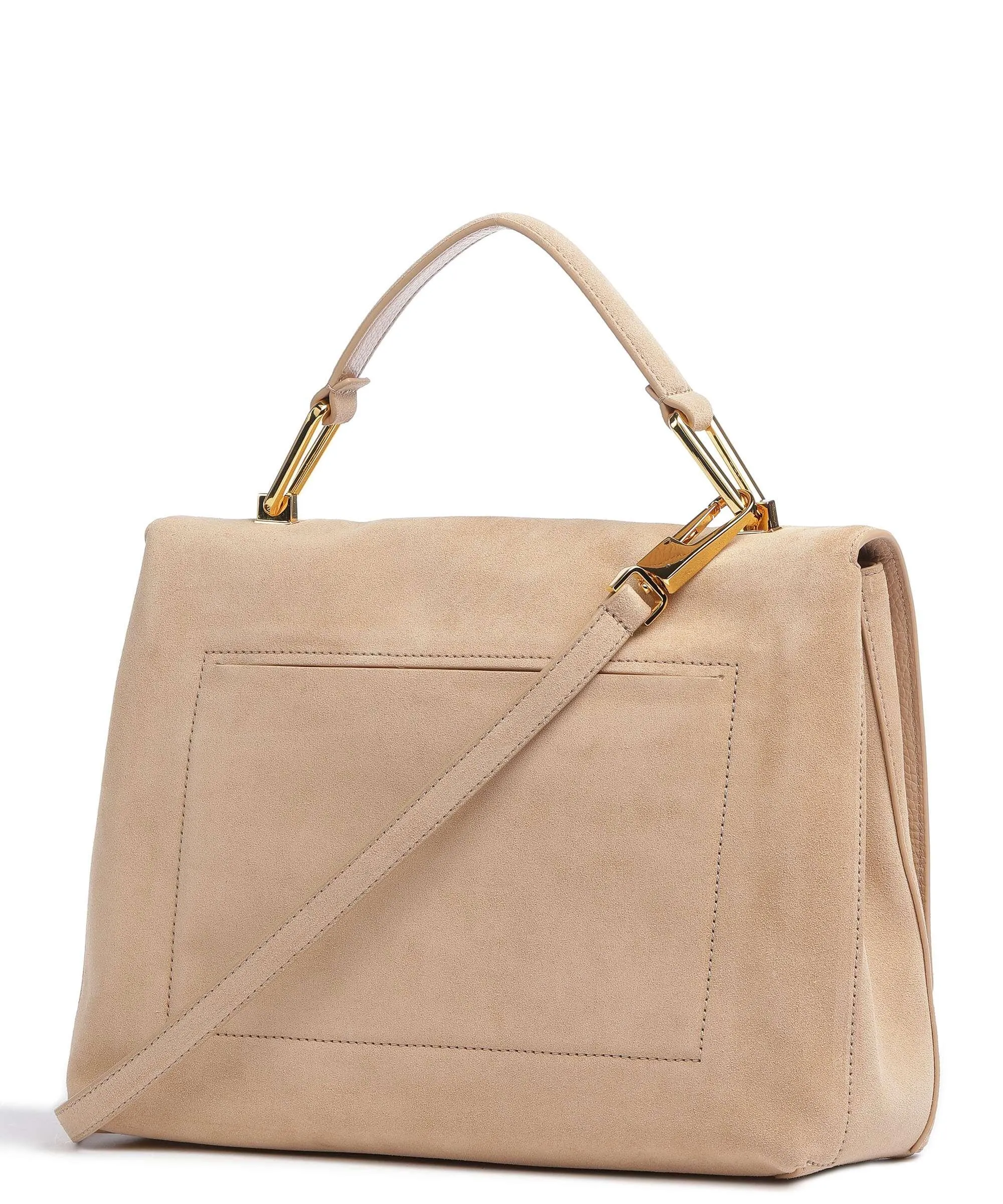  Coccinelle Liya Suede Borsa a mano pelle ruvida natura  