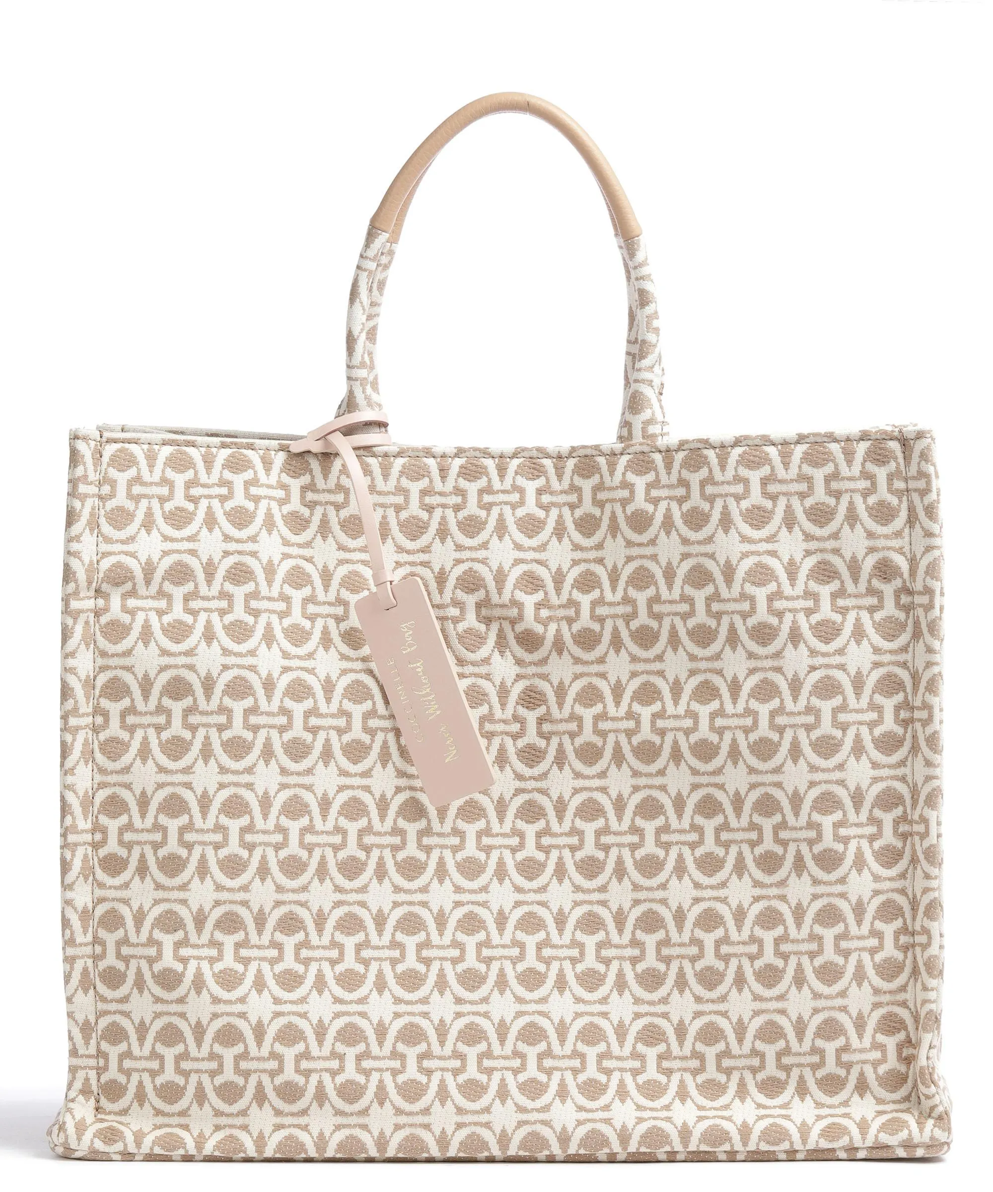  Coccinelle Never Without Bag Monogram Borsa a mano cotone natura  