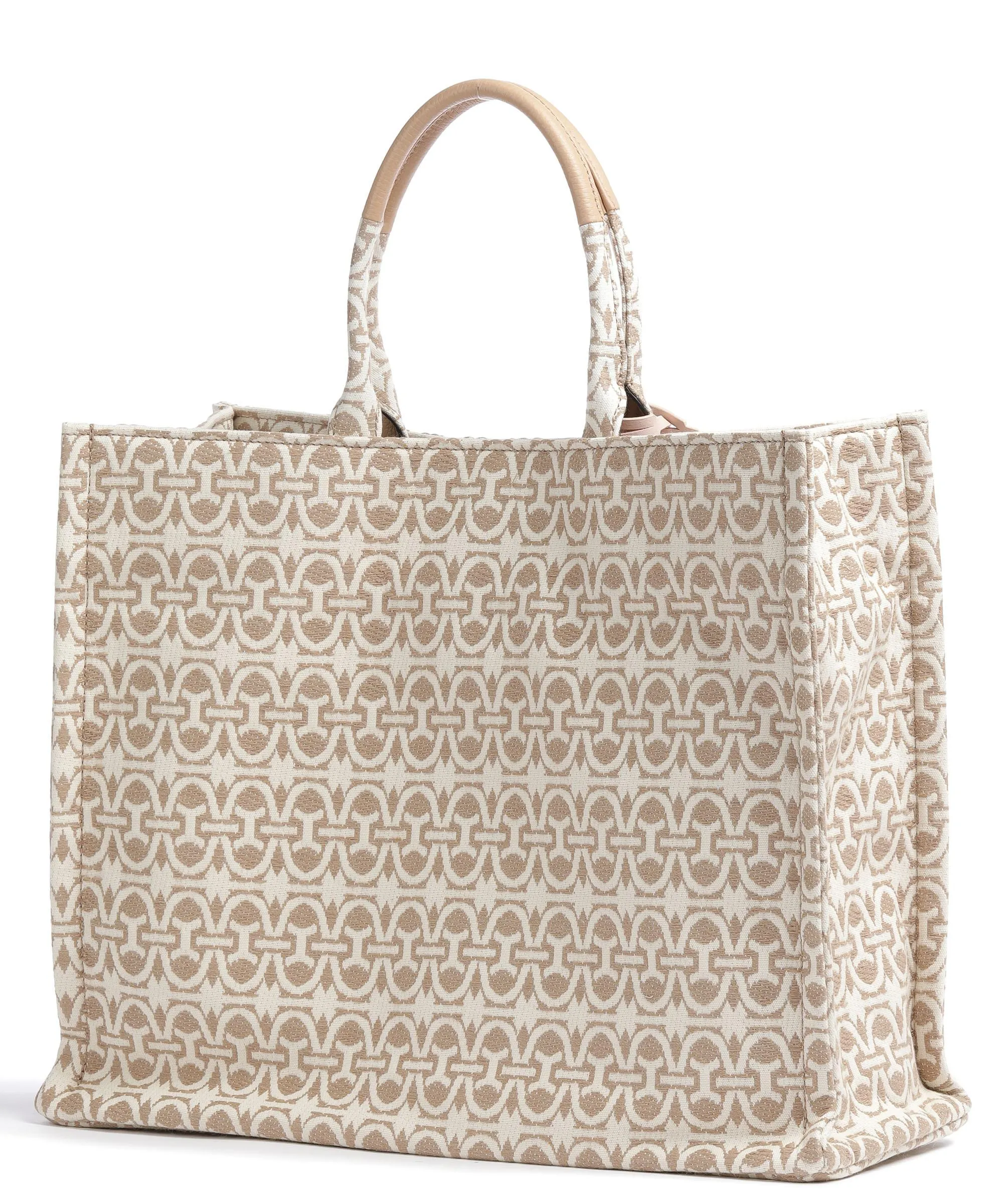  Coccinelle Never Without Bag Monogram Borsa a mano cotone natura  