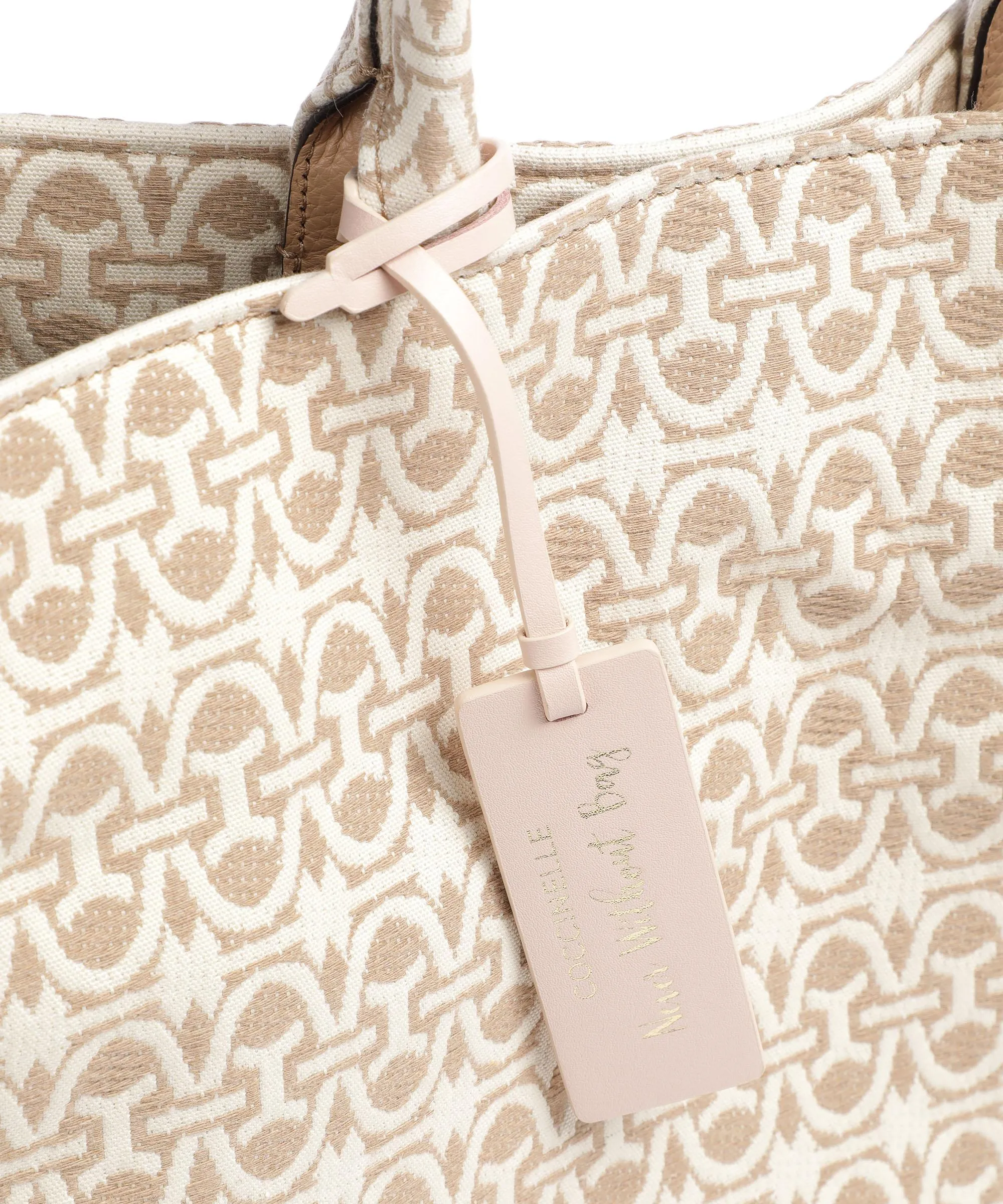  Coccinelle Never Without Bag Monogram Borsa a mano cotone natura  