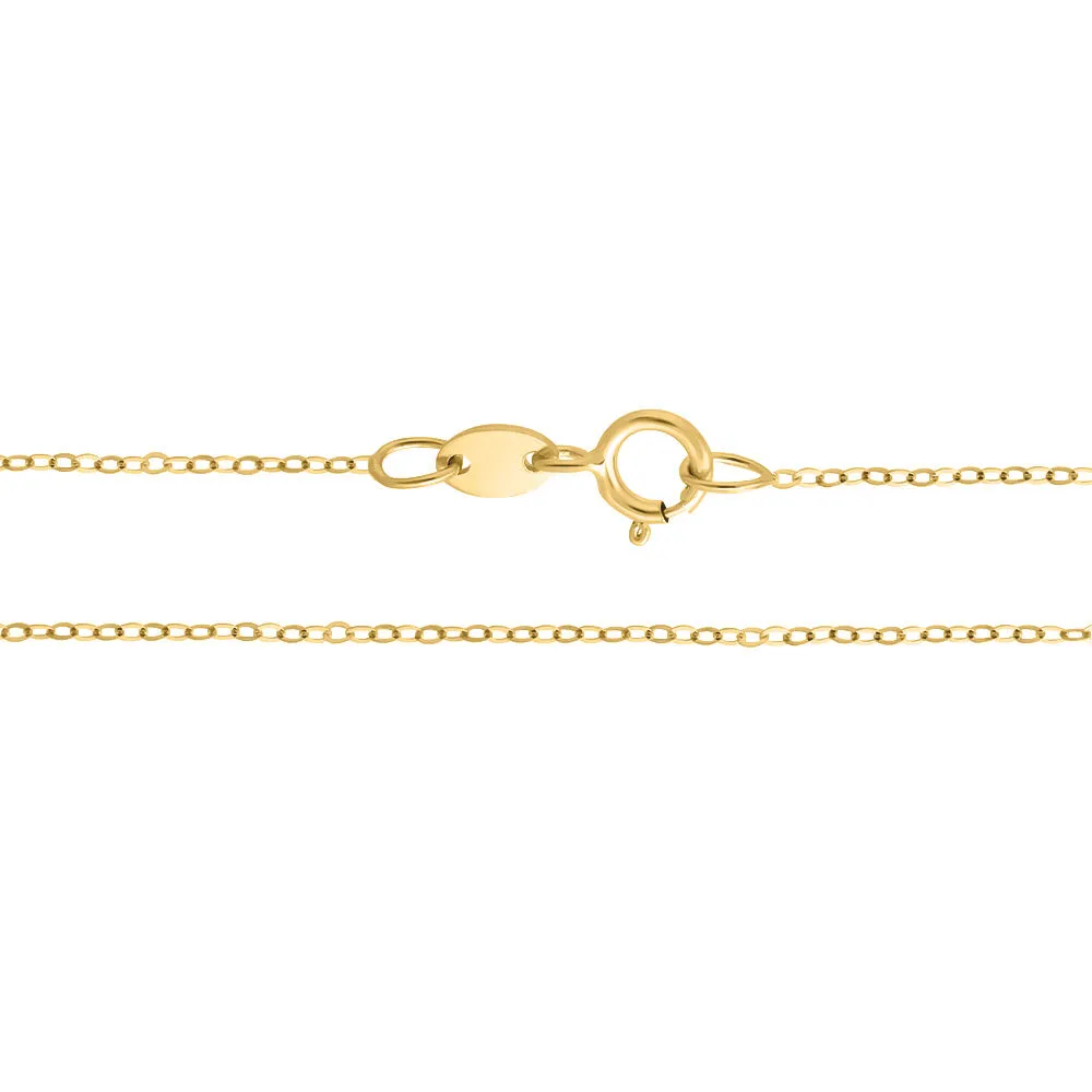 Collana Lettera M Claire Oro Giallo 375/1000 Maglia Rolo Cubic Zirconia Bianco 40 + 2 cm 1419311