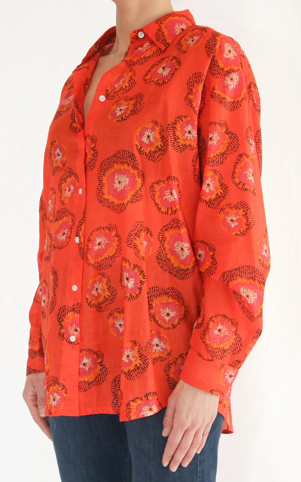 Compania fantastica – Camicia cotone fantasia – Arancio
