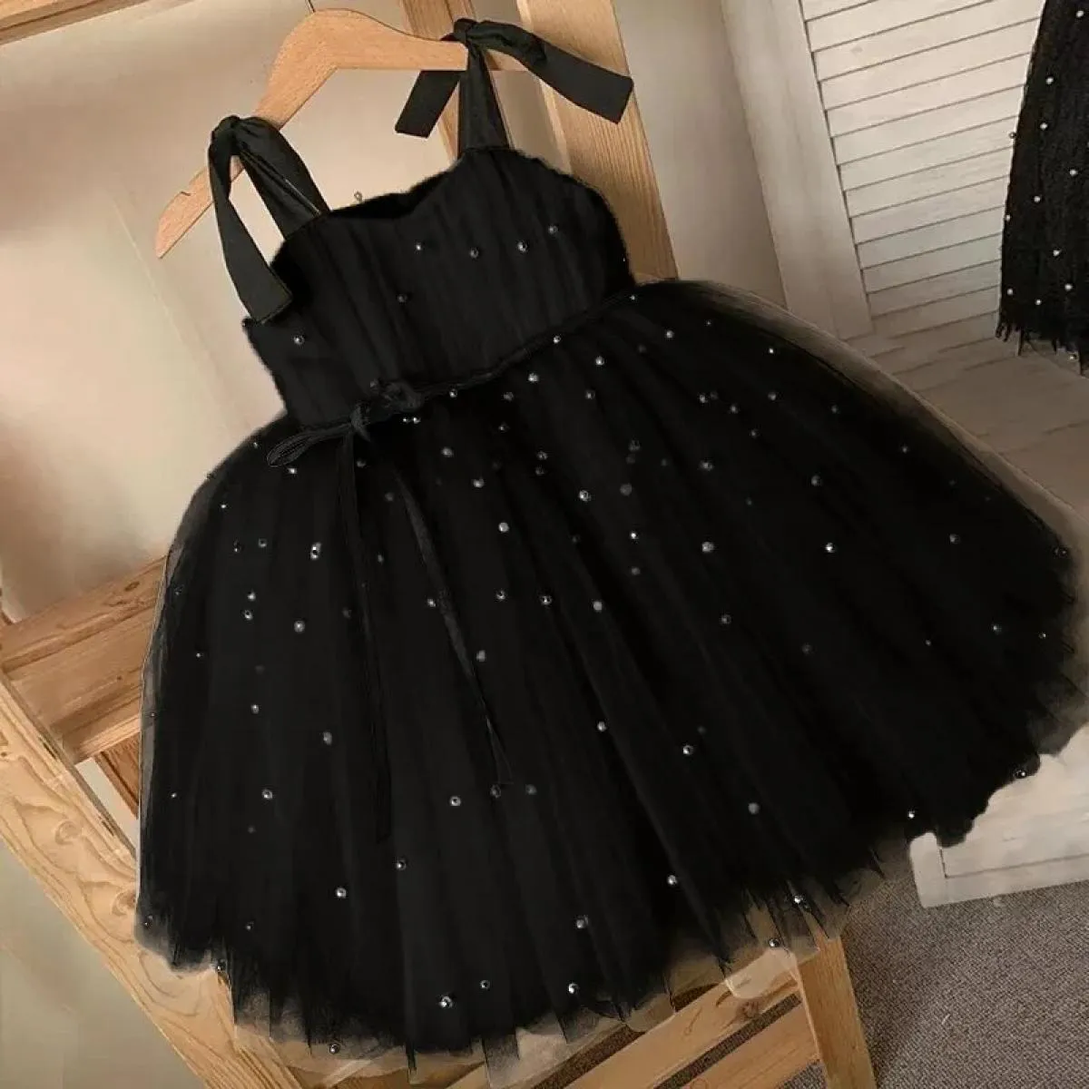 Costume da bambina di Halloween per bambina, vestito da sera con perline nere, 12 m, abito da principessa per ragazze, compleann