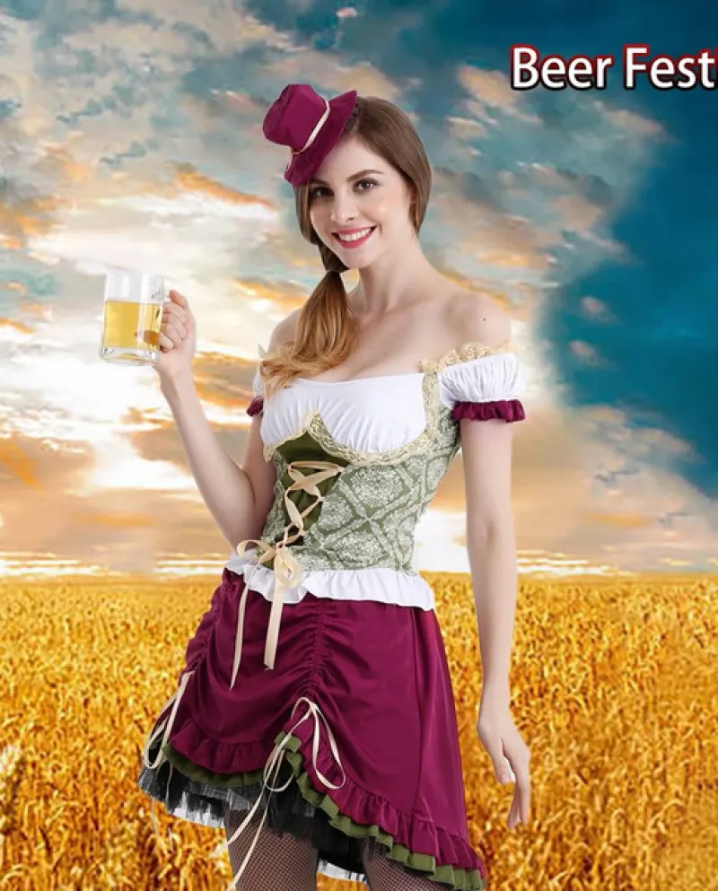 Costume da body da donna tedesco adatto per il tradizionale carnevale bavarese dellOktoberfest Halloween vestito da donna vesti