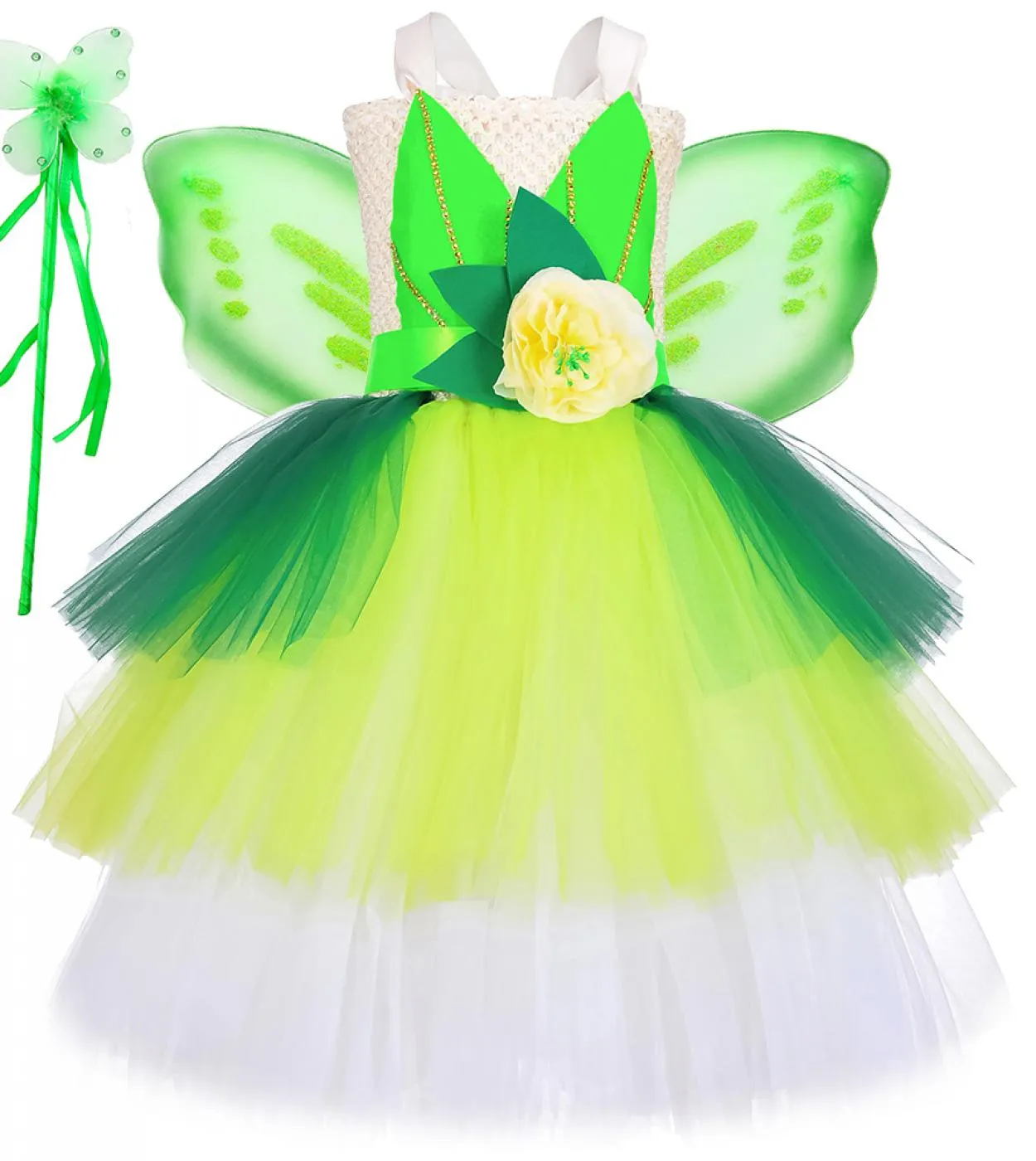 Costume da principessa fata della foresta per ragazze Abito natalizio per Halloween Vestito tutu per bambina Abiti fantasia a st