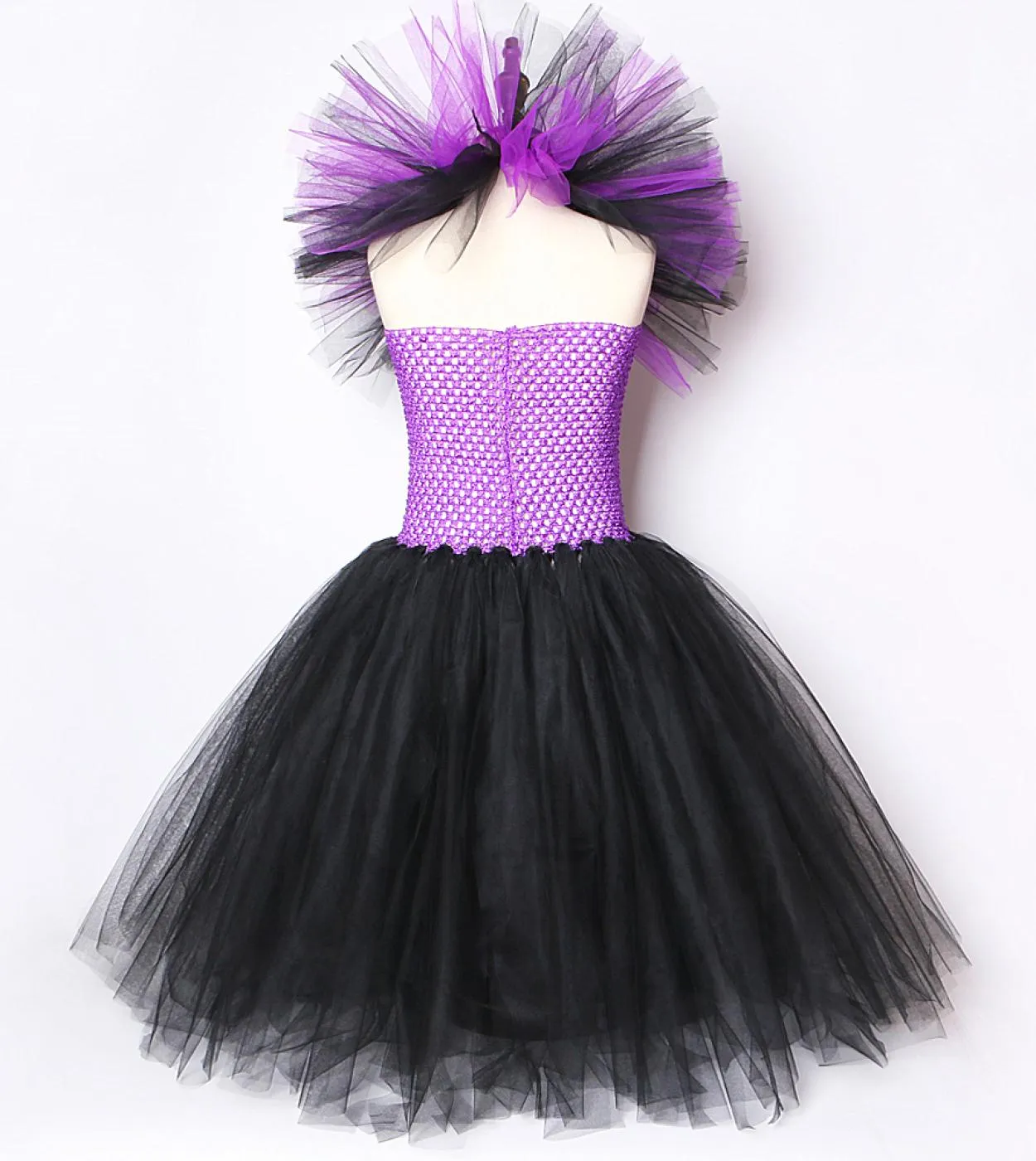 Costume da strega di Halloween per ragazze Abiti da pavimento lunghi per bambini Abito da abito cosplay del diavolo Vestito da f