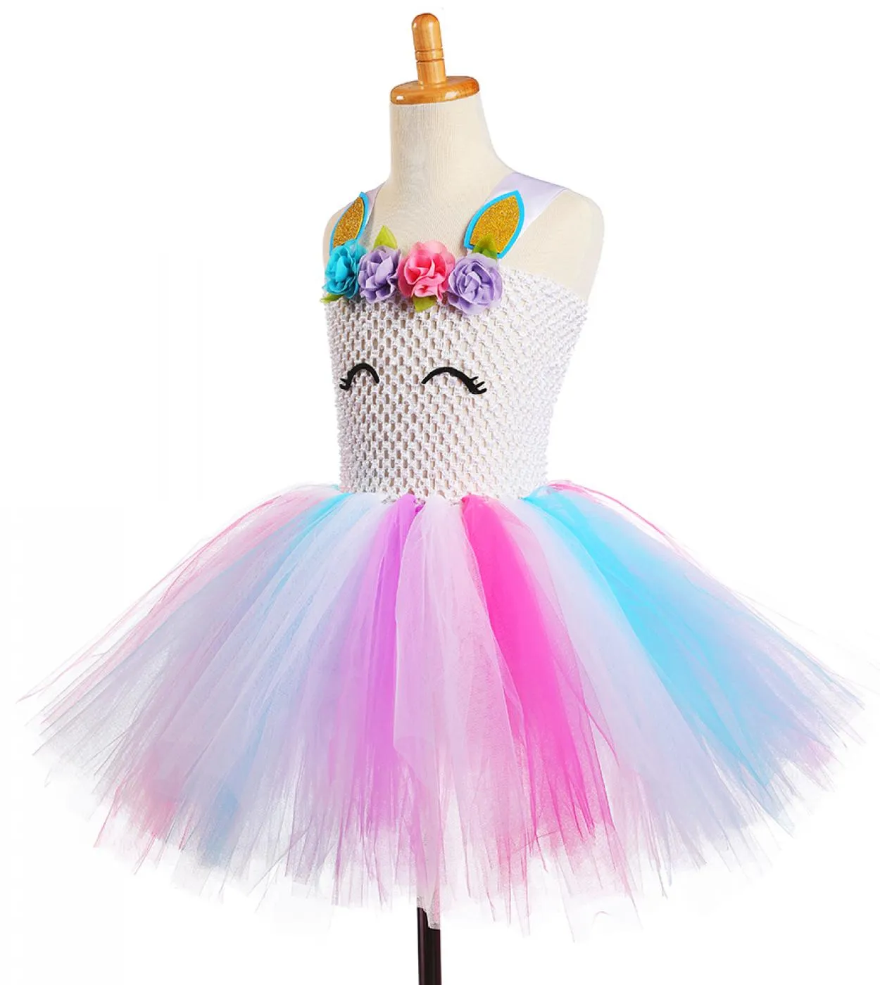 Costume da unicorno fiore per ragazze Halloween vestire vestiti per bambini ragazza principessa compleanno tutu abiti per bambin