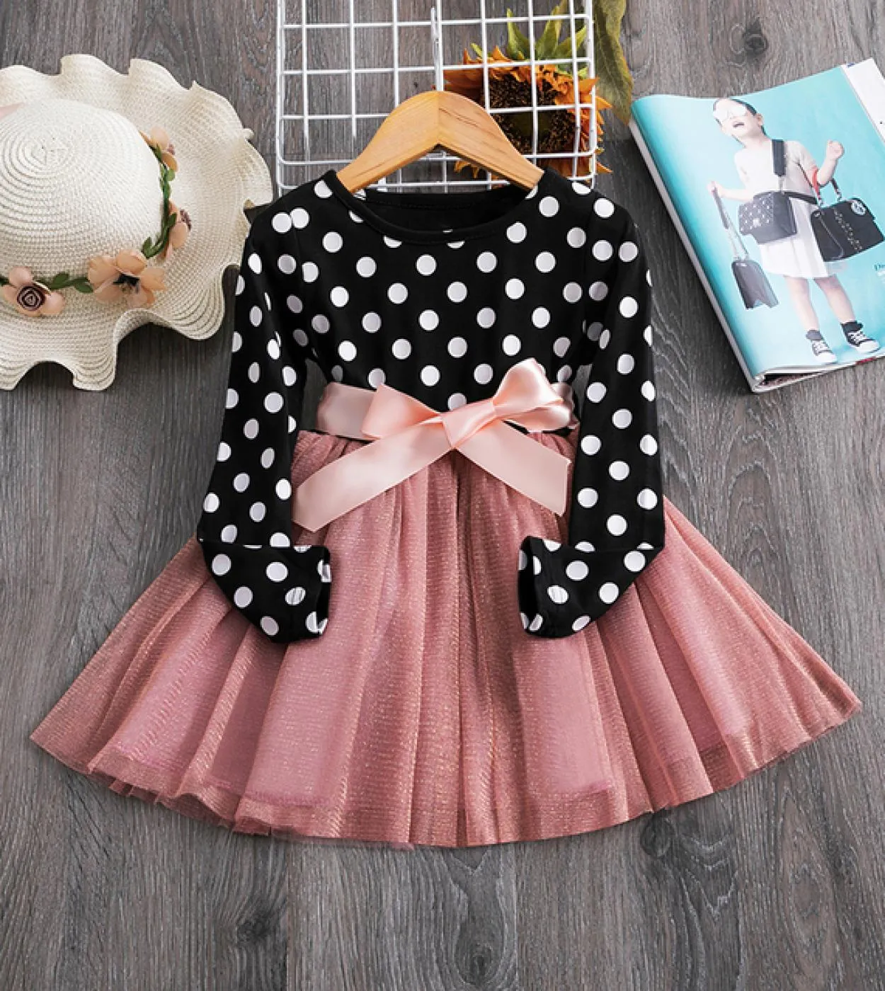 Costume di Halloween nero per ragazza 3 6 8 anni Abito da sera per bambini in tulle Abiti per bambini per ragazze Autunno invern