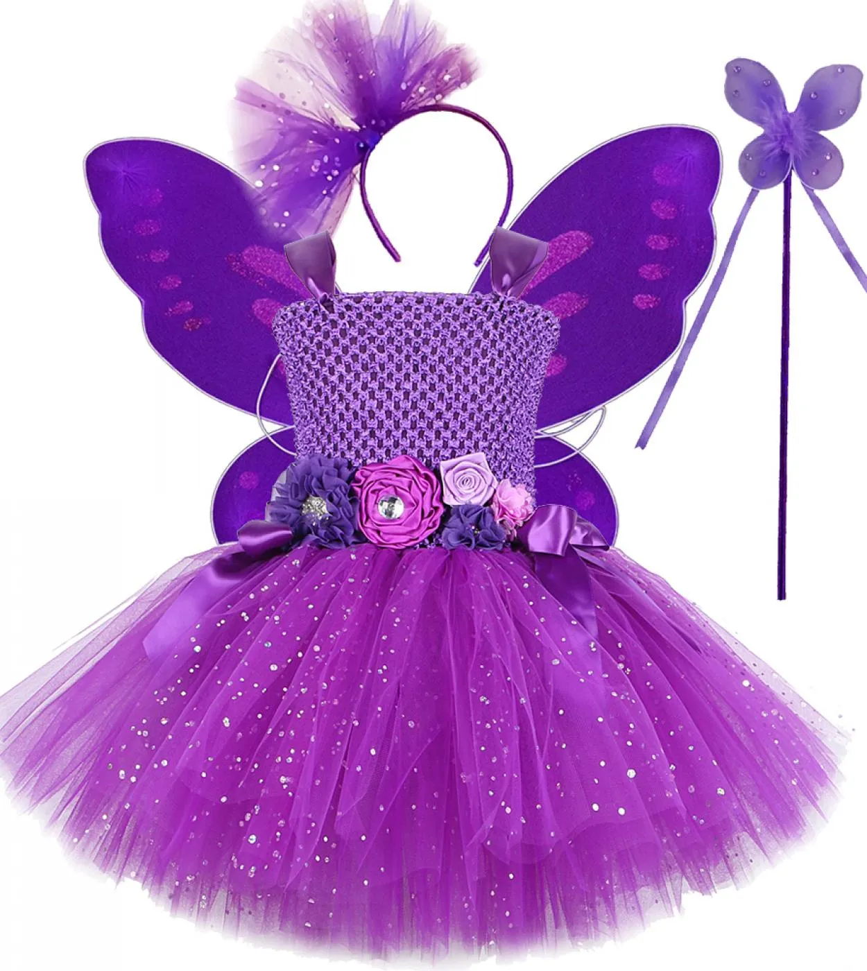Costume di Halloween per bambine Farfalla per bambini Costume da farfalla per bambina Fata viola