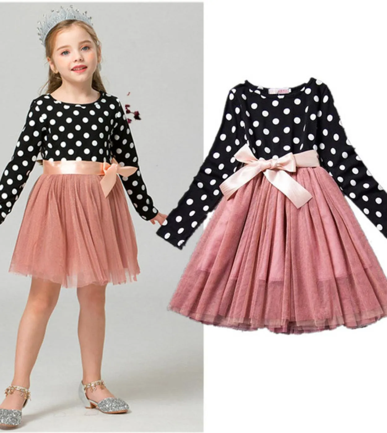 Costume di Halloween per ragazza 4 6 8 10 anni Abito da sera per bambini con paillettes per bambini Autunno inverno Abiti caldi