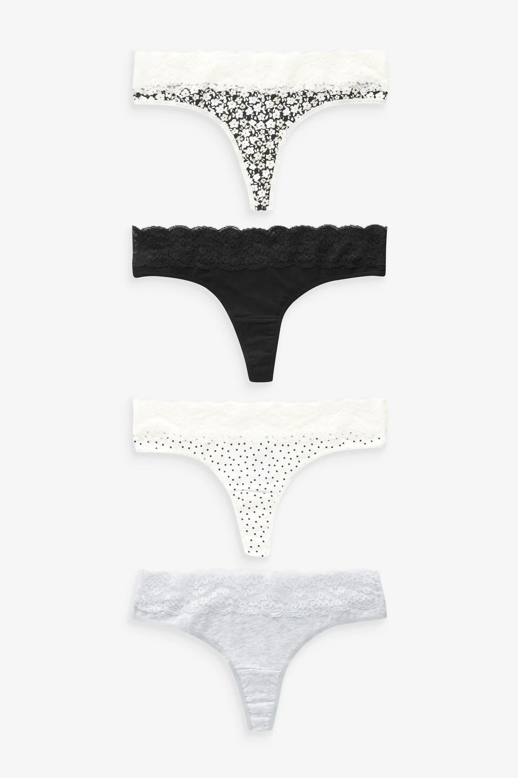 Cotone e Pizzo Slip 4 Confezione