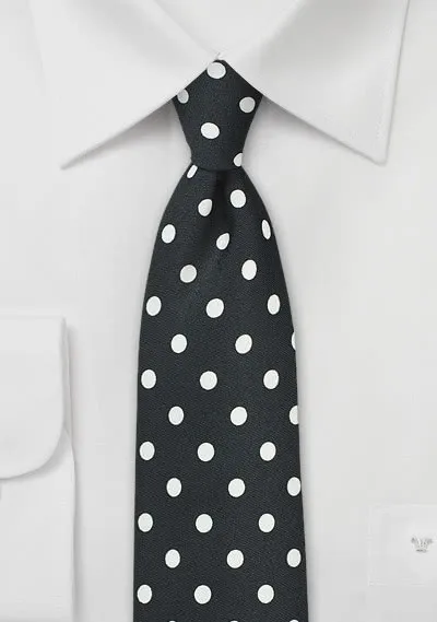 Cravatta pois bianchi nero