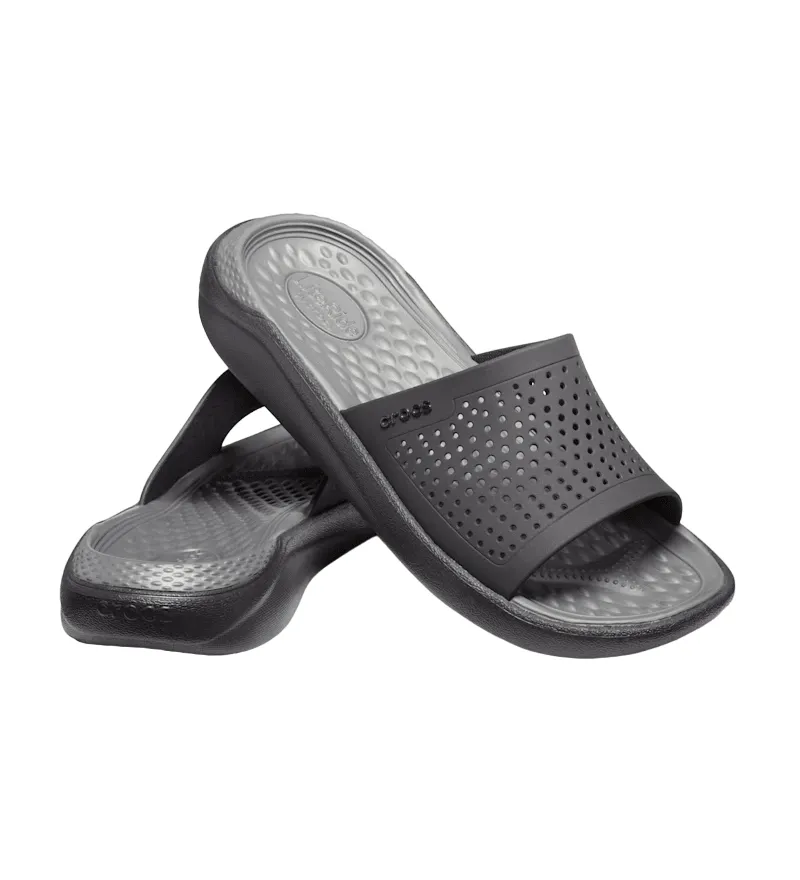 Crocs ciabatta da adulto LiteRide Slide 205183-0DD nero-grigio