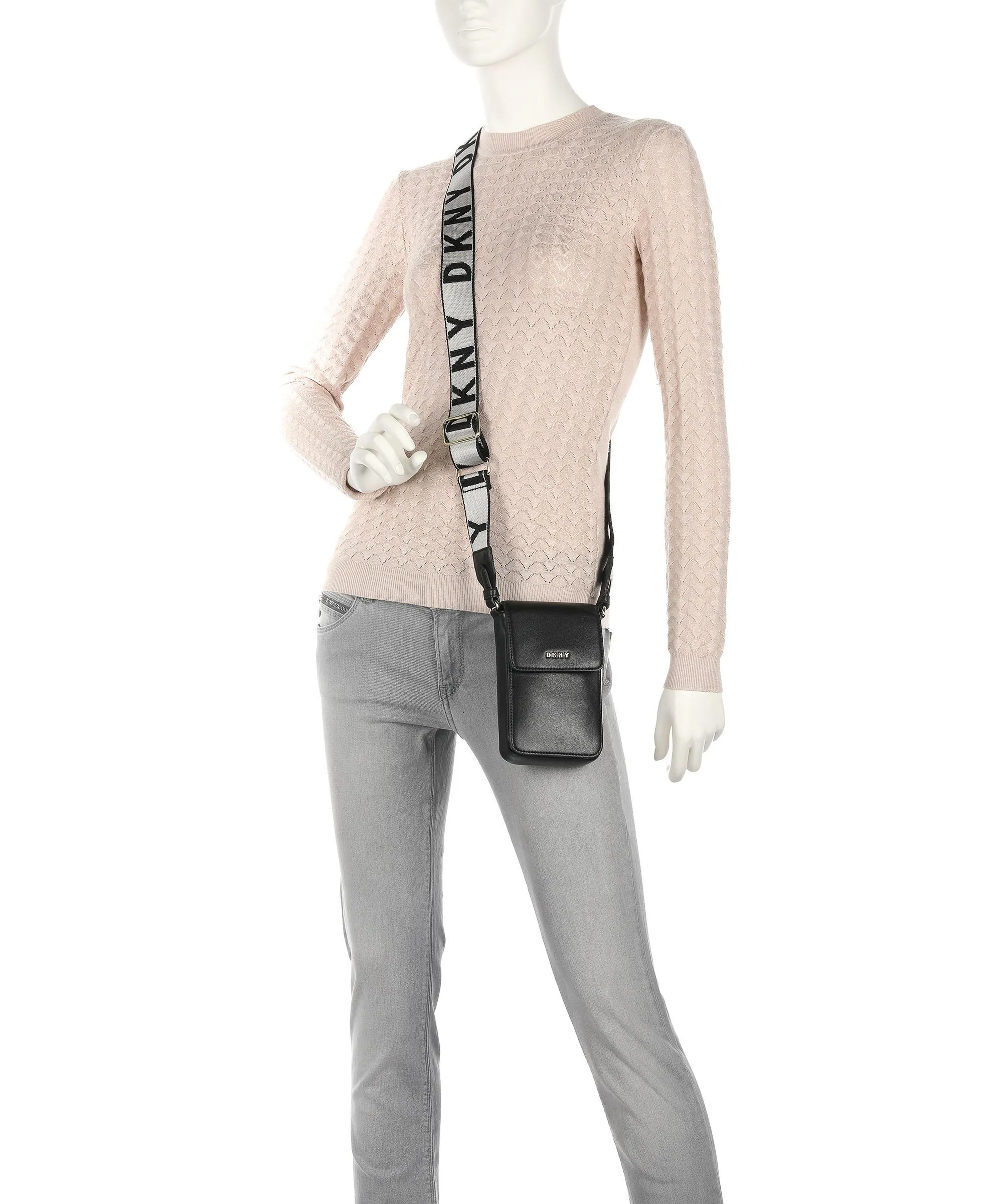  DKNY Winonna Borsetta porta cellulare pelle bovina nero  