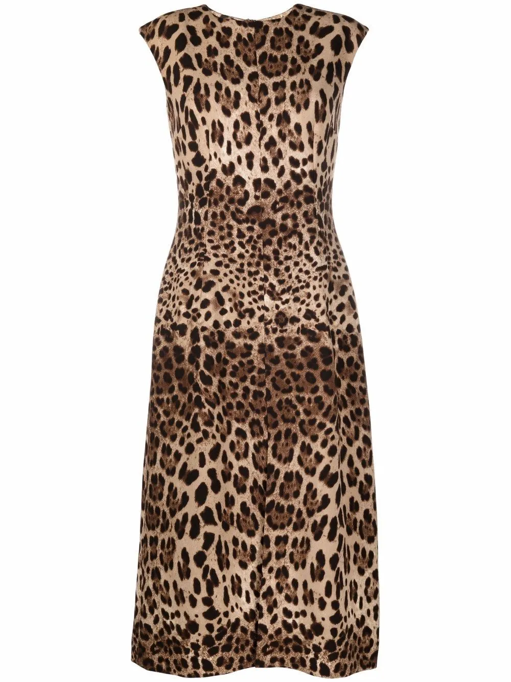 Dolce&Gabbana-abito midi con stampa leopardata