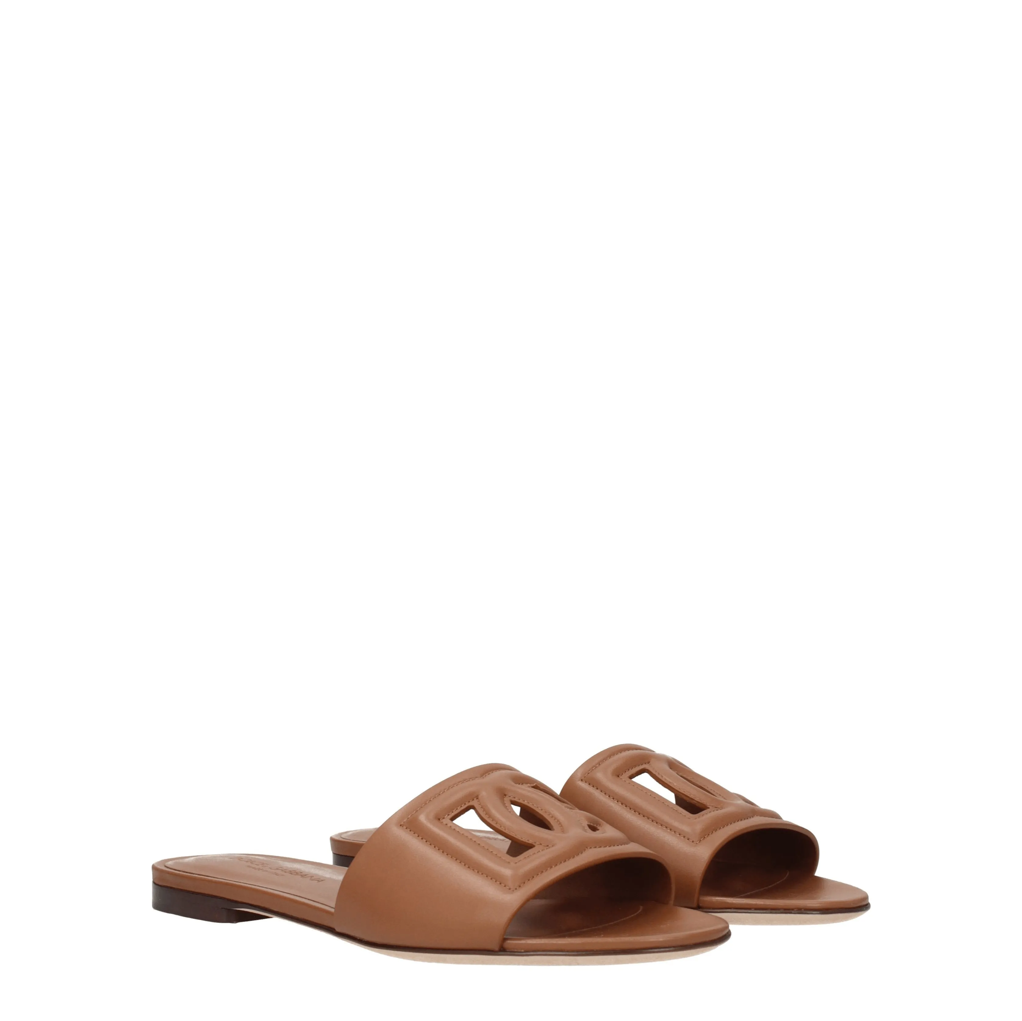 Dolce&Gabbana Ciabatte e Zoccoli Donna Pelle Marrone/Marrone Chiaro