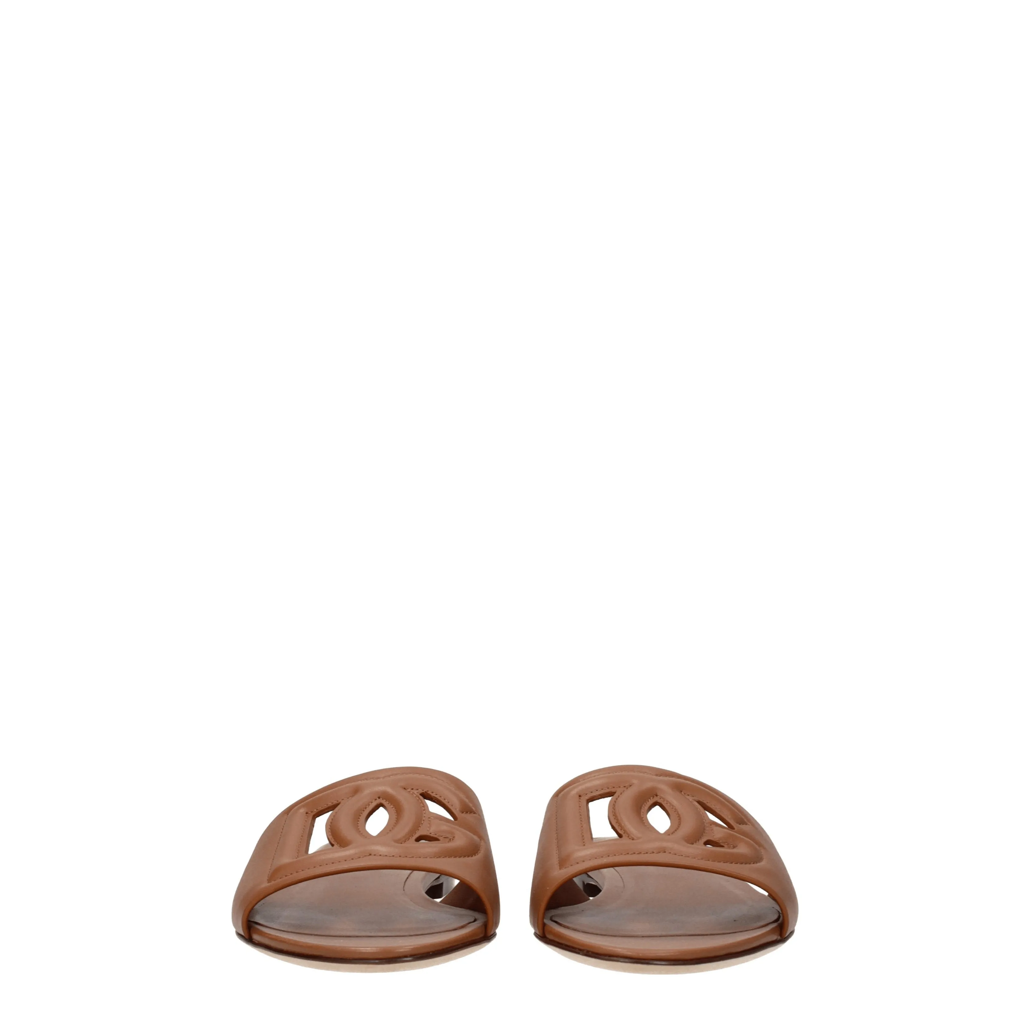 Dolce&Gabbana Ciabatte e Zoccoli Donna Pelle Marrone/Marrone Chiaro