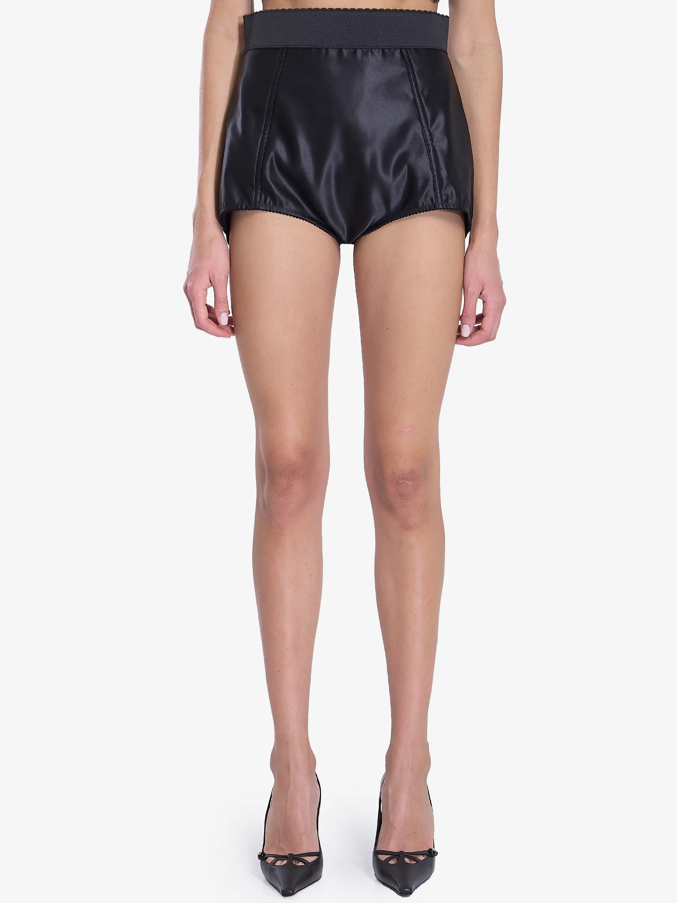 DOLCE&GABBANA    Culotte in satin di seta e marquisette