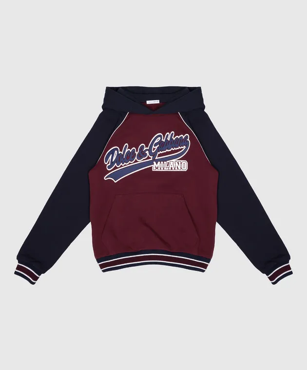 Dolce&Gabbana Felpa da bambino bordeaux con cappuccio con logo L4JWJWG7NMZ46