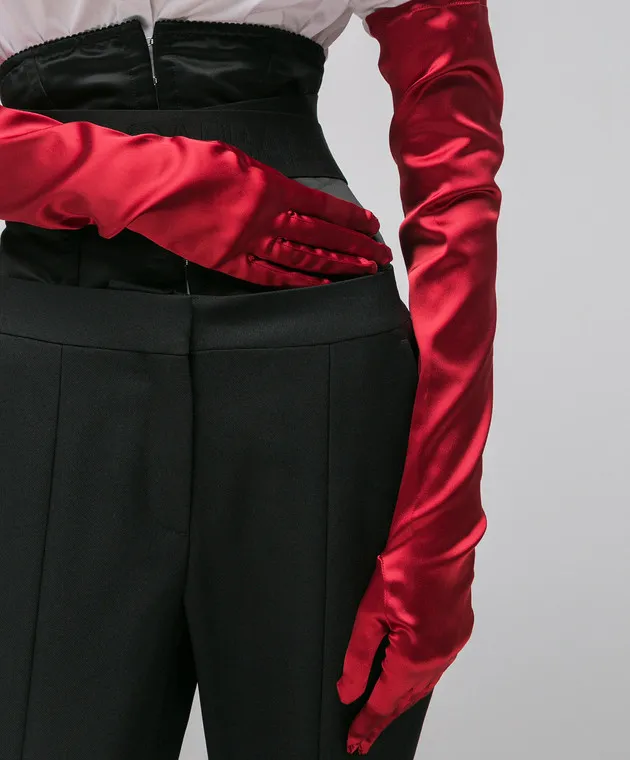 Dolce&Gabbana Guanti di raso rosso FG108AFURHM