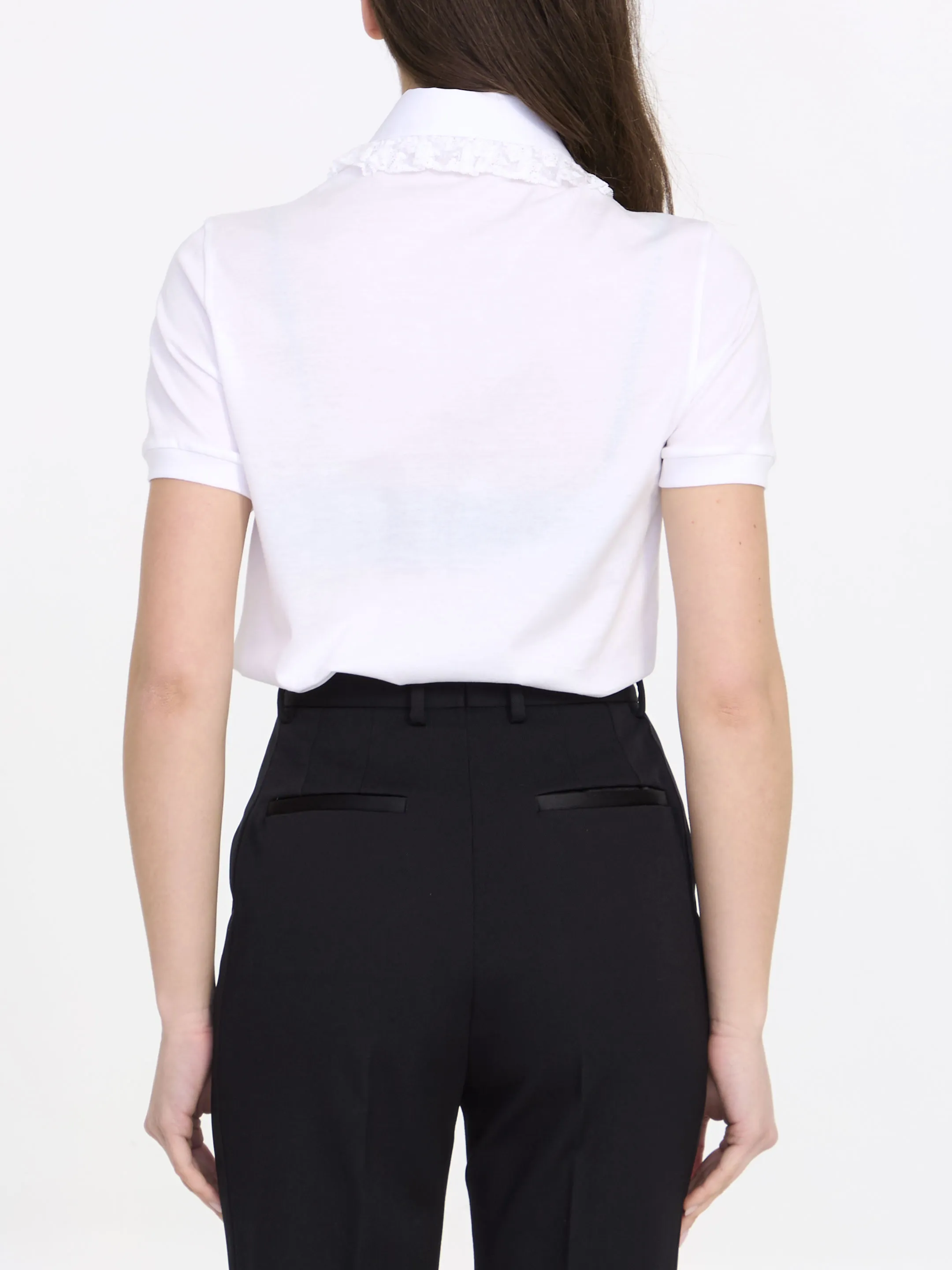 DOLCE&GABBANA    T-shirt in cotone con pizzo