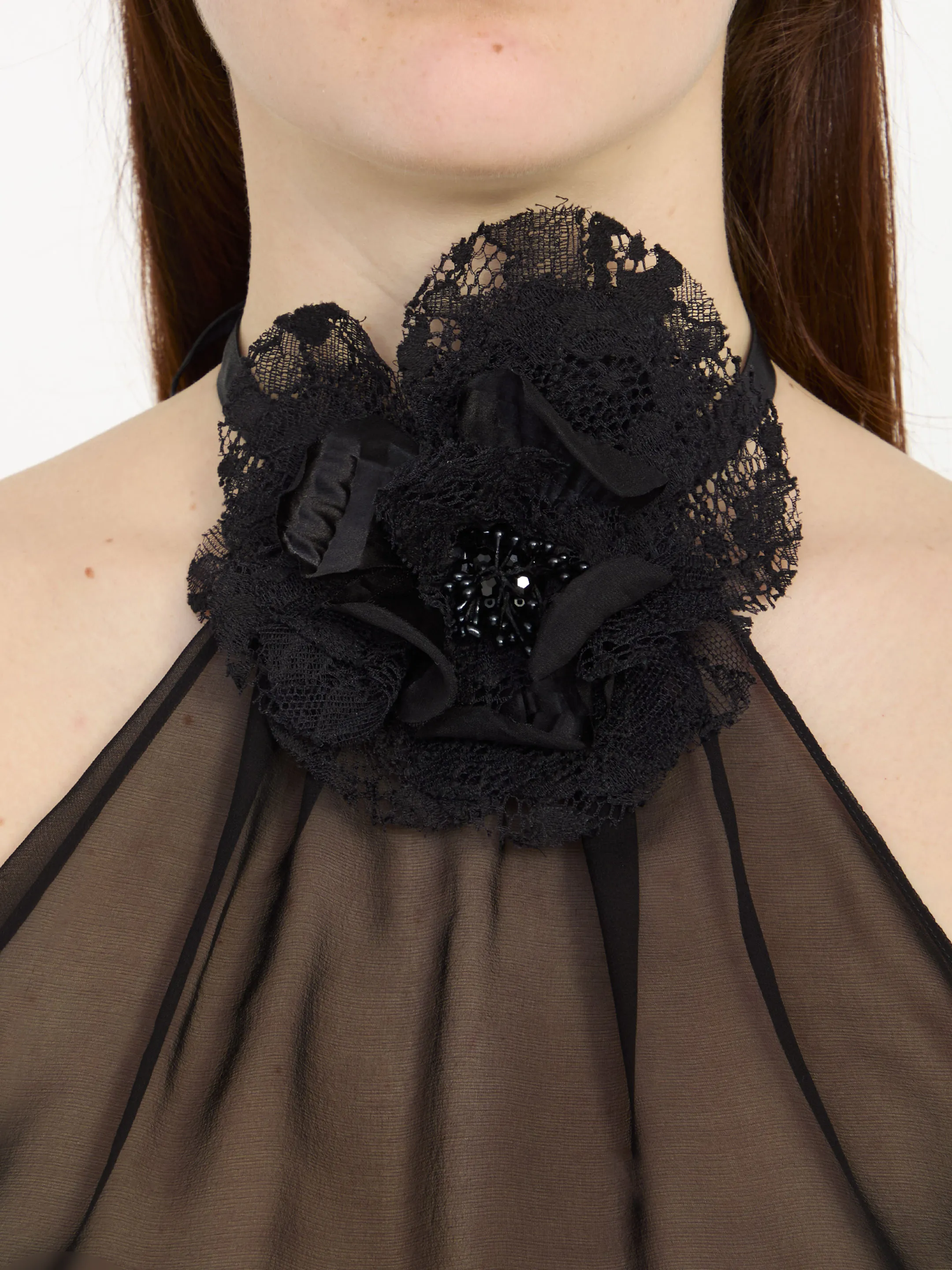 DOLCE&GABBANA    Top in chiffon con fiore