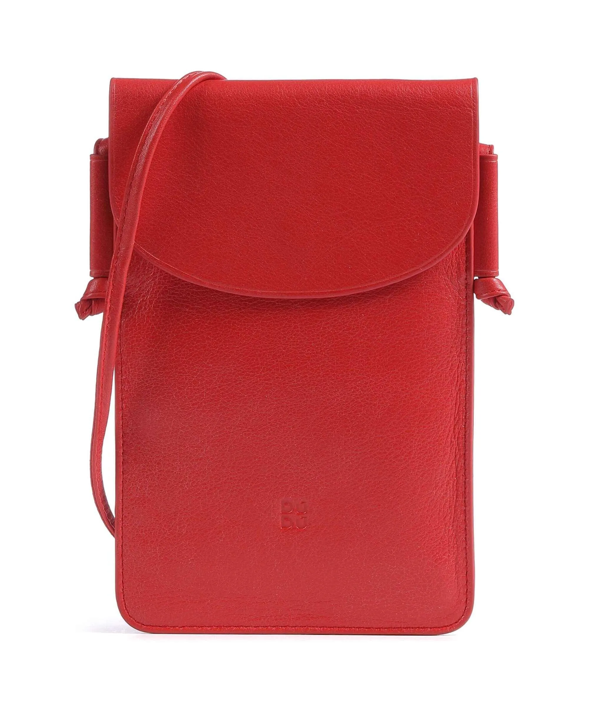  DuDu Bags Alicante Borsetta porta cellulare pelle di vitello finemente grana rosso  