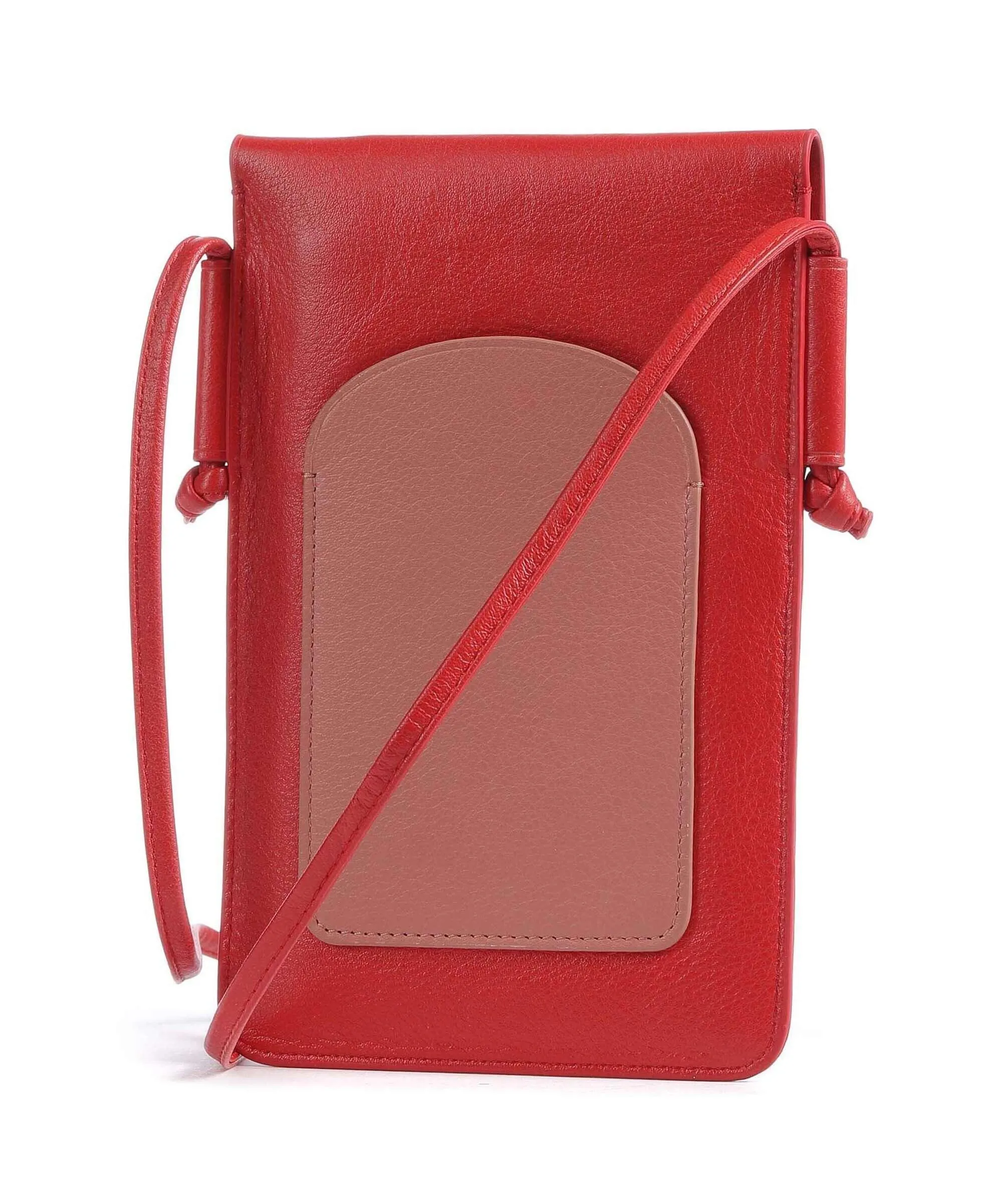  DuDu Bags Alicante Borsetta porta cellulare pelle di vitello finemente grana rosso  