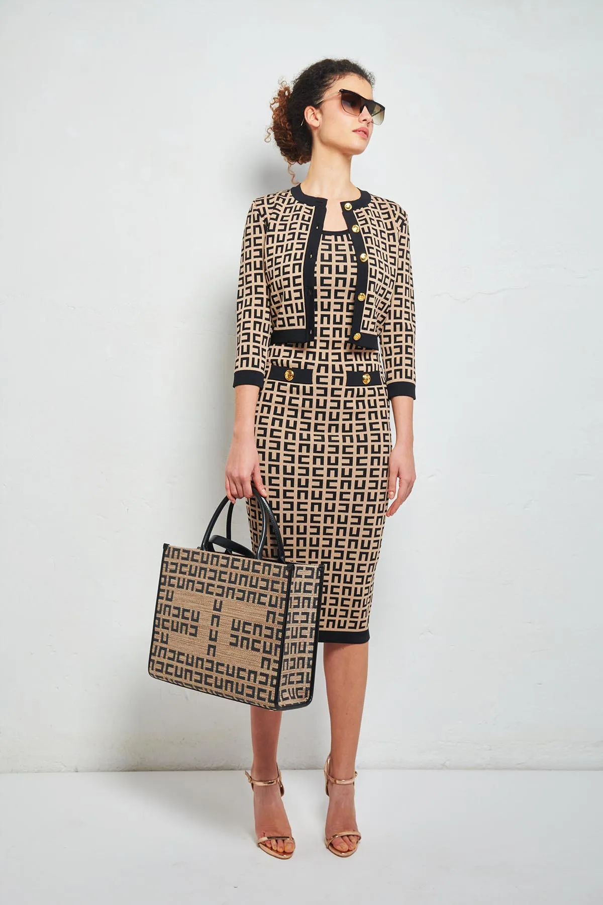 ELISABETTA FRANCHI Cardigan girocollo cropped