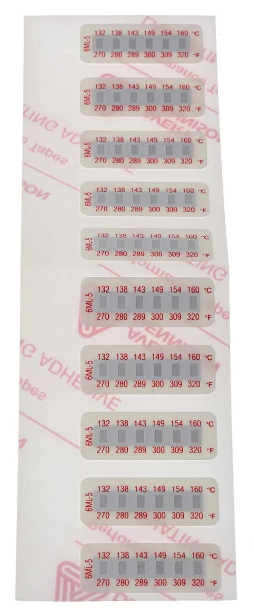Etichetta termosensibile Irreversibile RS PRO, da 135°C a 160°C, 32mm x 12mm, conf. da 10 pz.